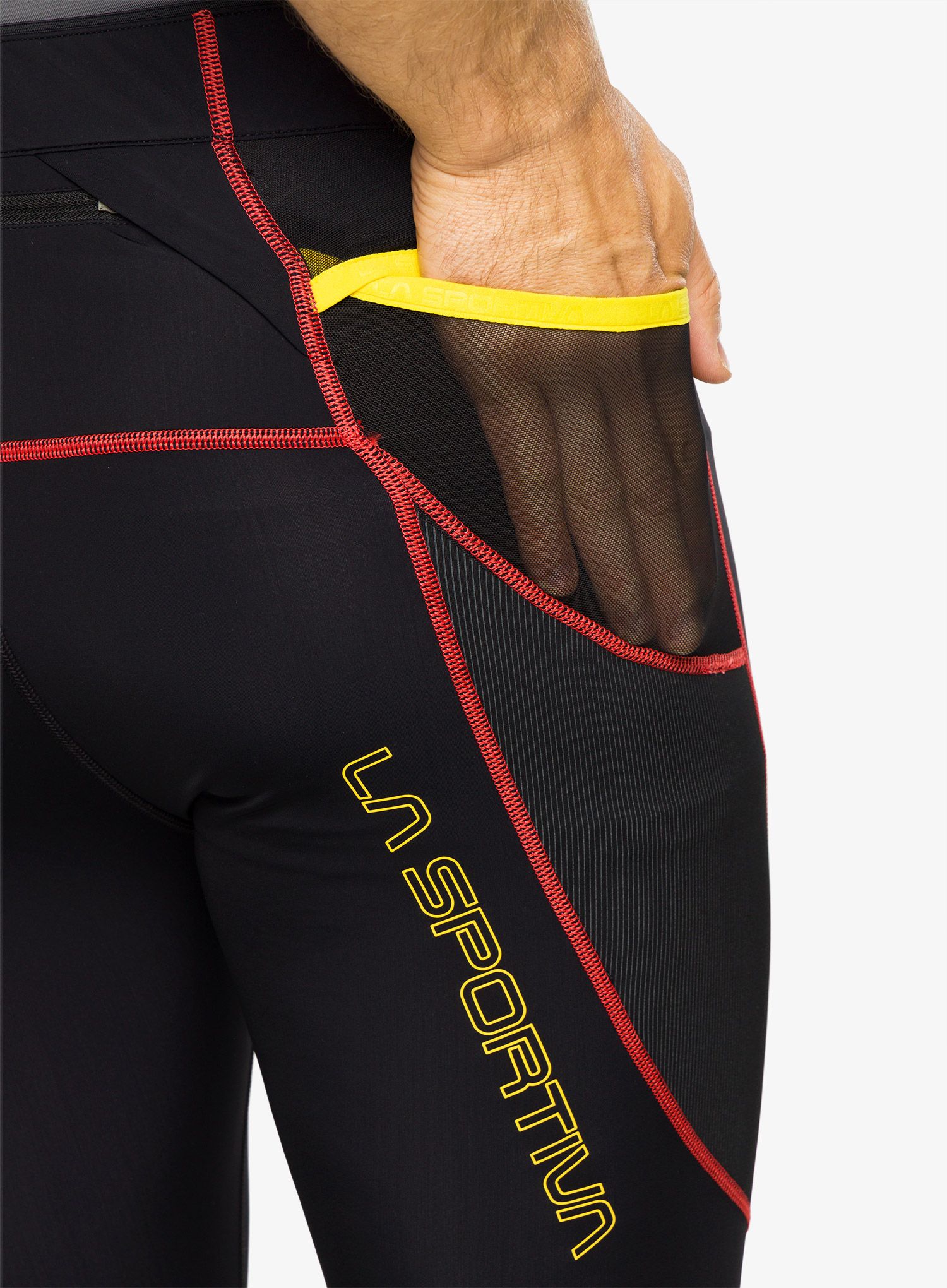 Tajice za trčanje La Sportiva Triumph Tight Pant - black/yellow