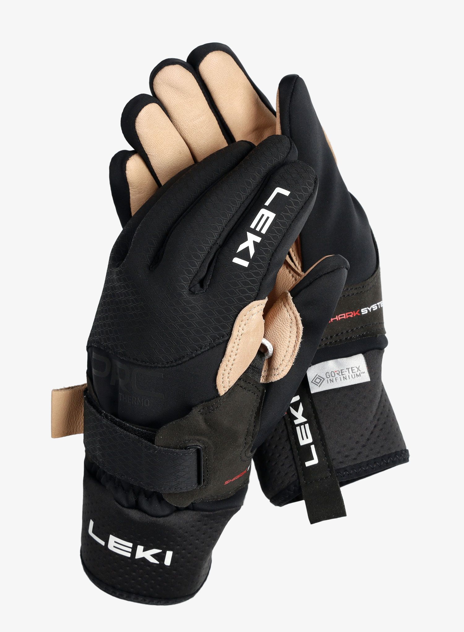 Skijaške rukavice Leki PRC Premium ThermoPlus Shark - black/sand