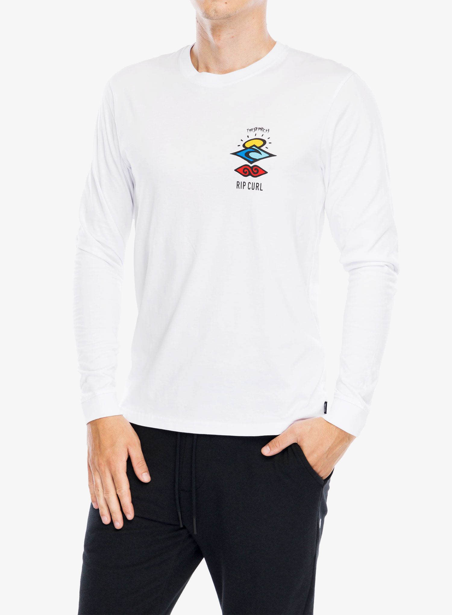 Majica dugih rukava Rip Curl Search Icon L/S Tee - white/white