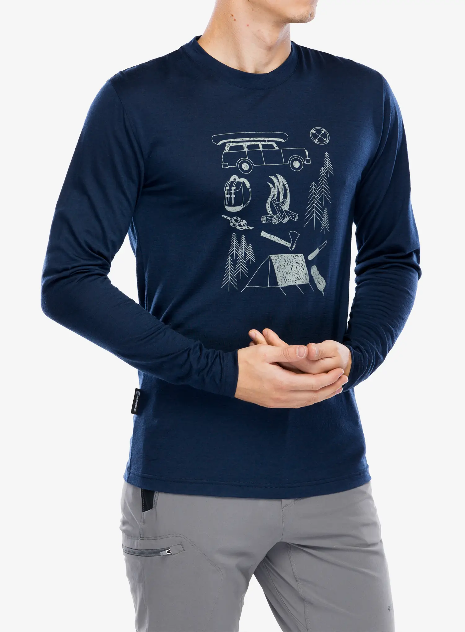 Majica dugih rukava Sensor Merino Active Outside Tee LS - deep blue