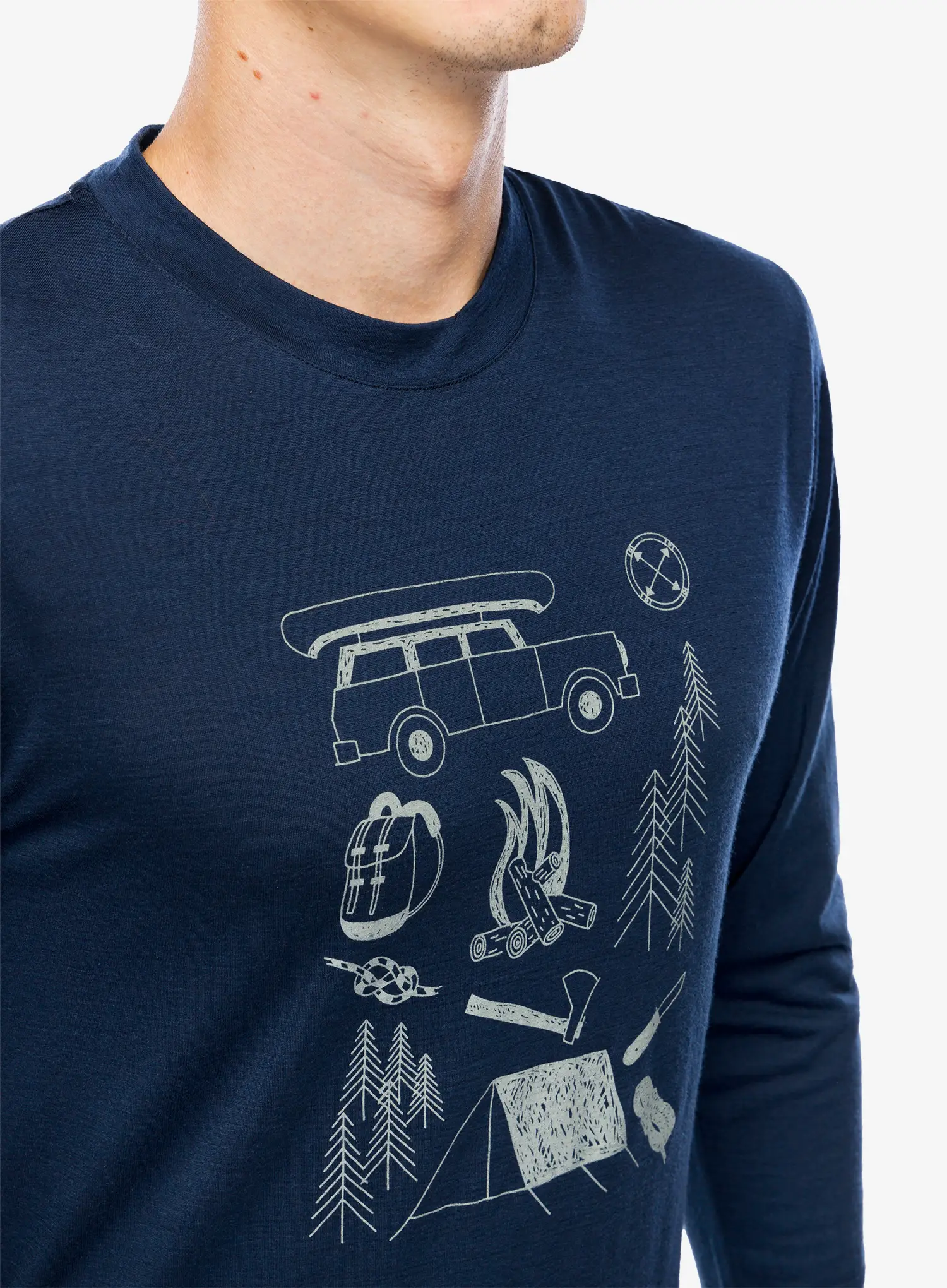 Majica dugih rukava Sensor Merino Active Outside Tee LS - deep blue