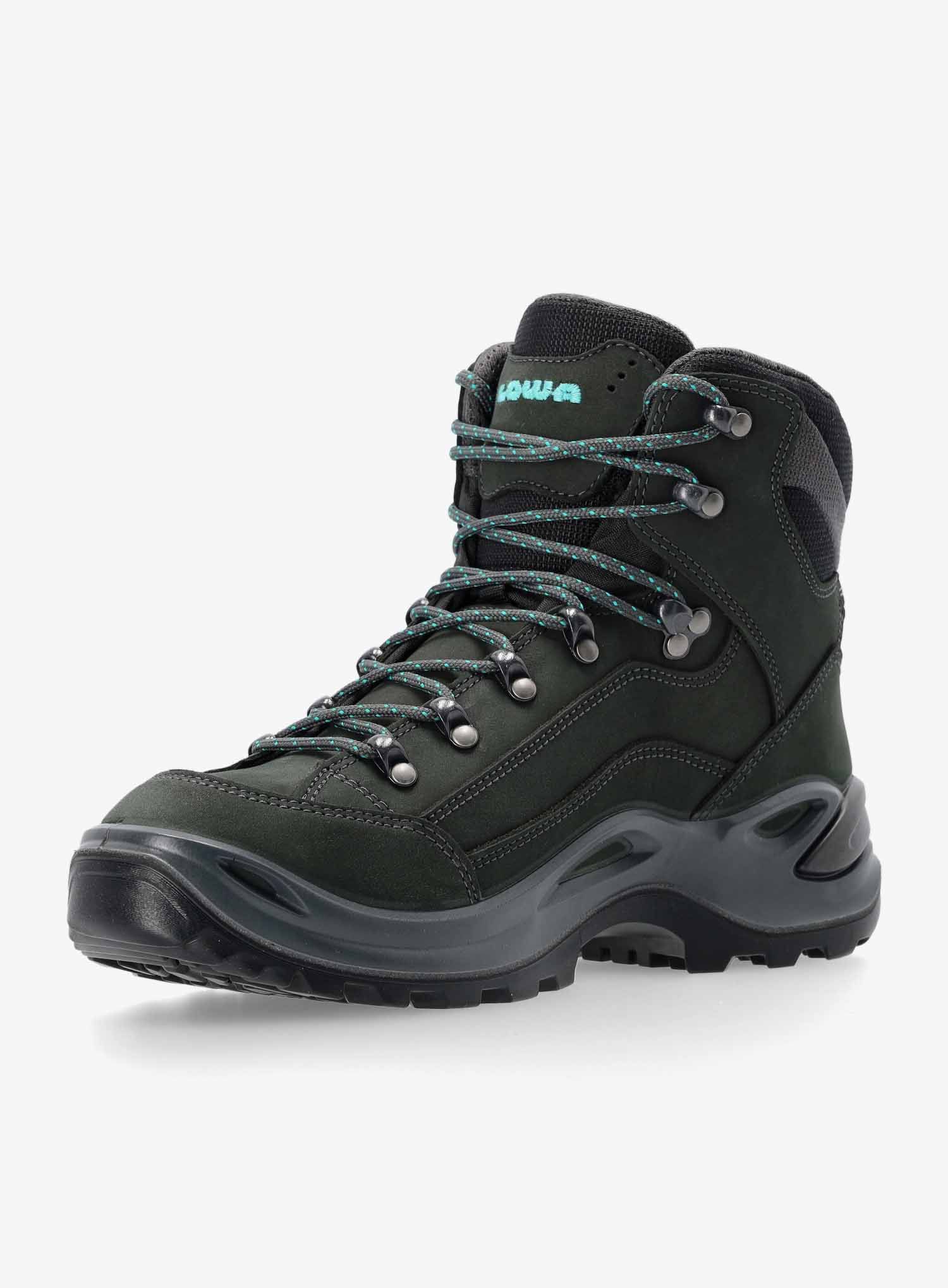 Ženske cipele Lowa Renegade GTX Mid - asphalt/turquoise