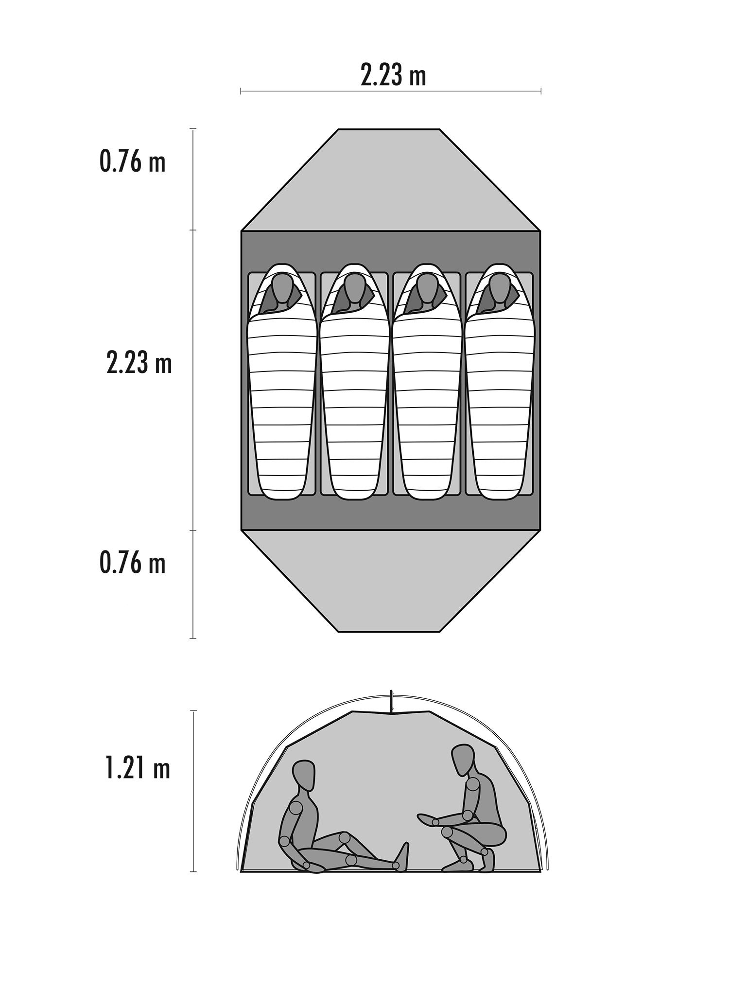 Šator za 4 osobe MSR Elixir 4 V2 - gray