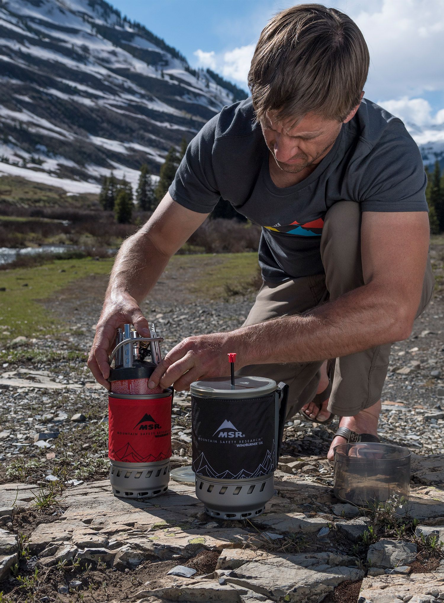 Putno kuhalo MSR WindBurner Personal Stove System 1.0L - red