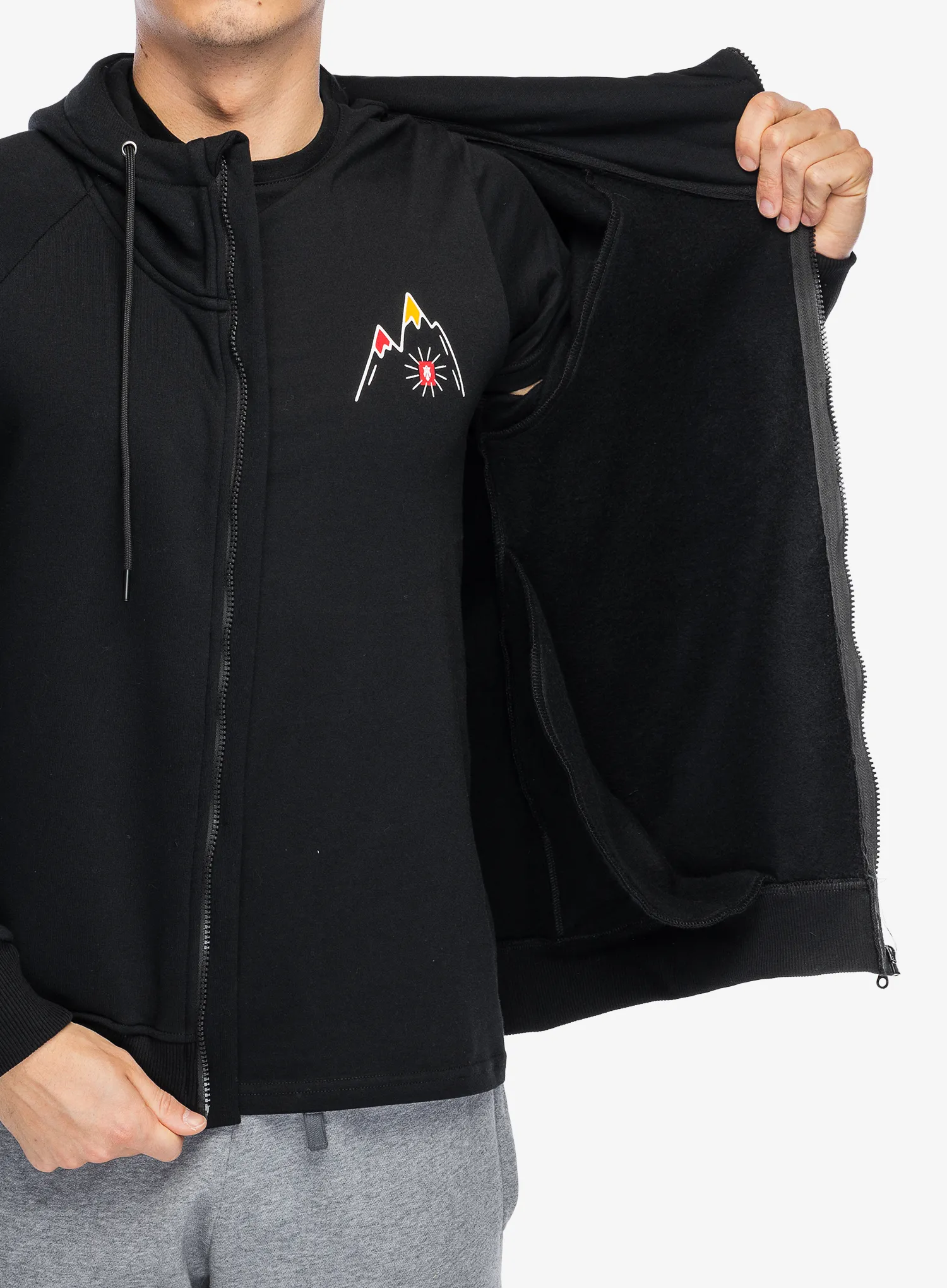 Dukserica na otkopčavanje Majesty Mountain Zipped Hoodie - black