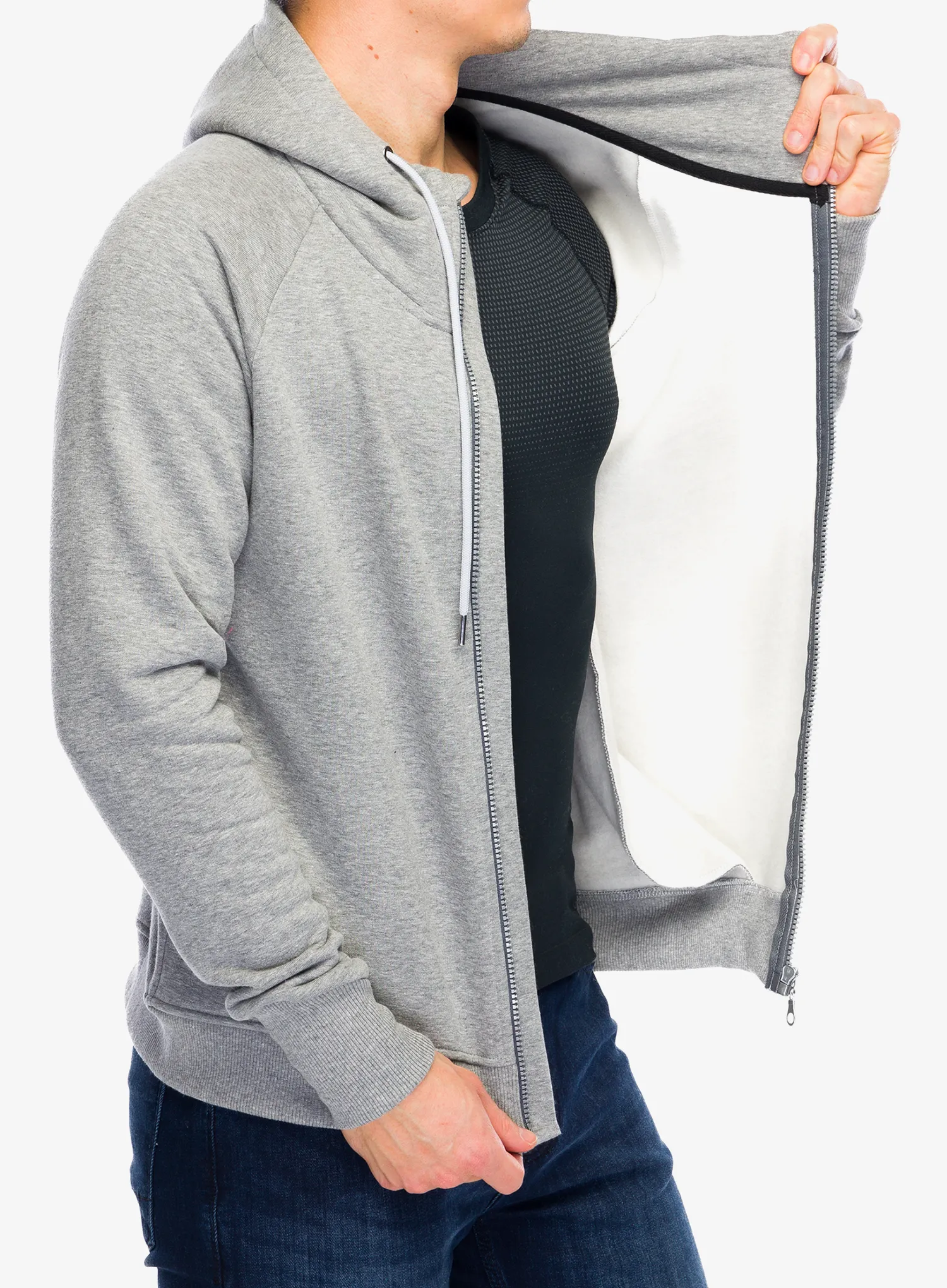 Dukserica na otkopčavanje Majesty Mountain Zipped Hoodie - grey