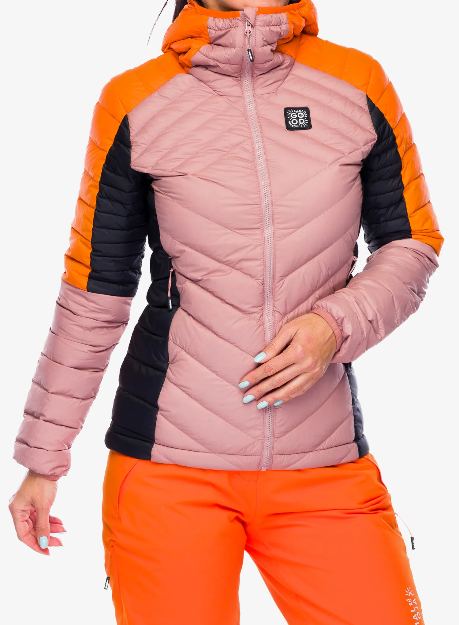 Ženska perjana jakna Maloja Argentera - mauve multi