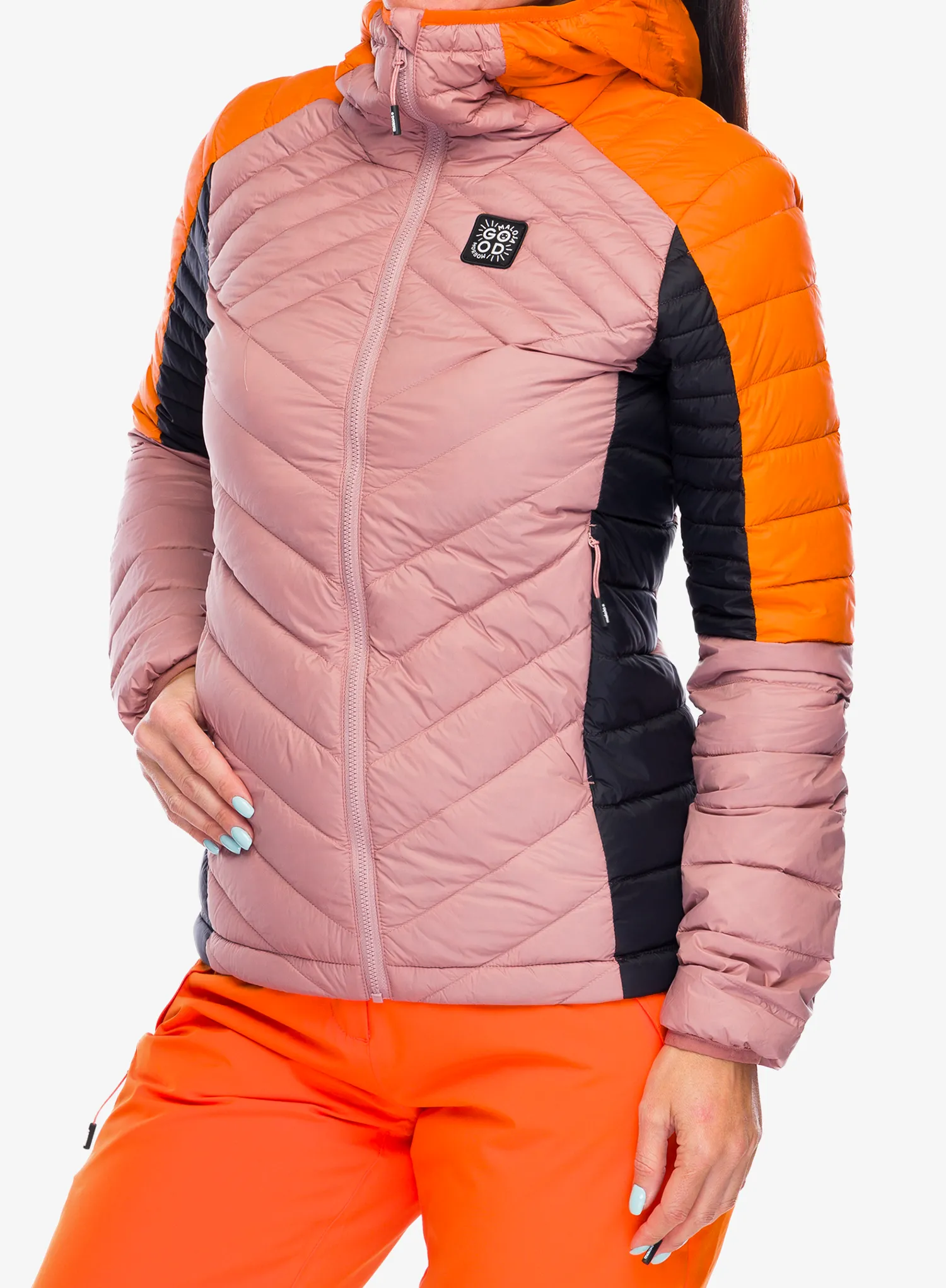 Ženska perjana jakna Maloja Argentera - mauve multi