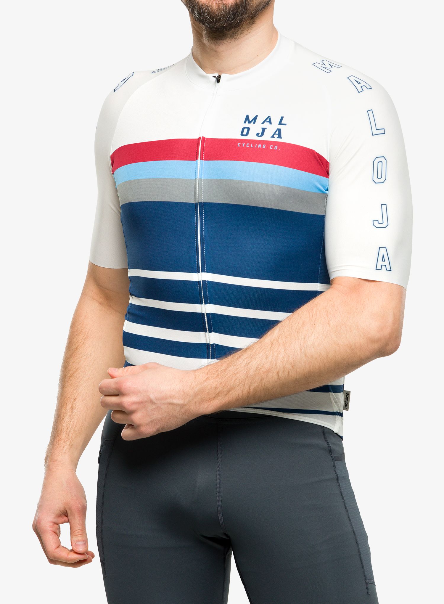 Biciklistička majica Maloja Furgler - glacier milk stripe
