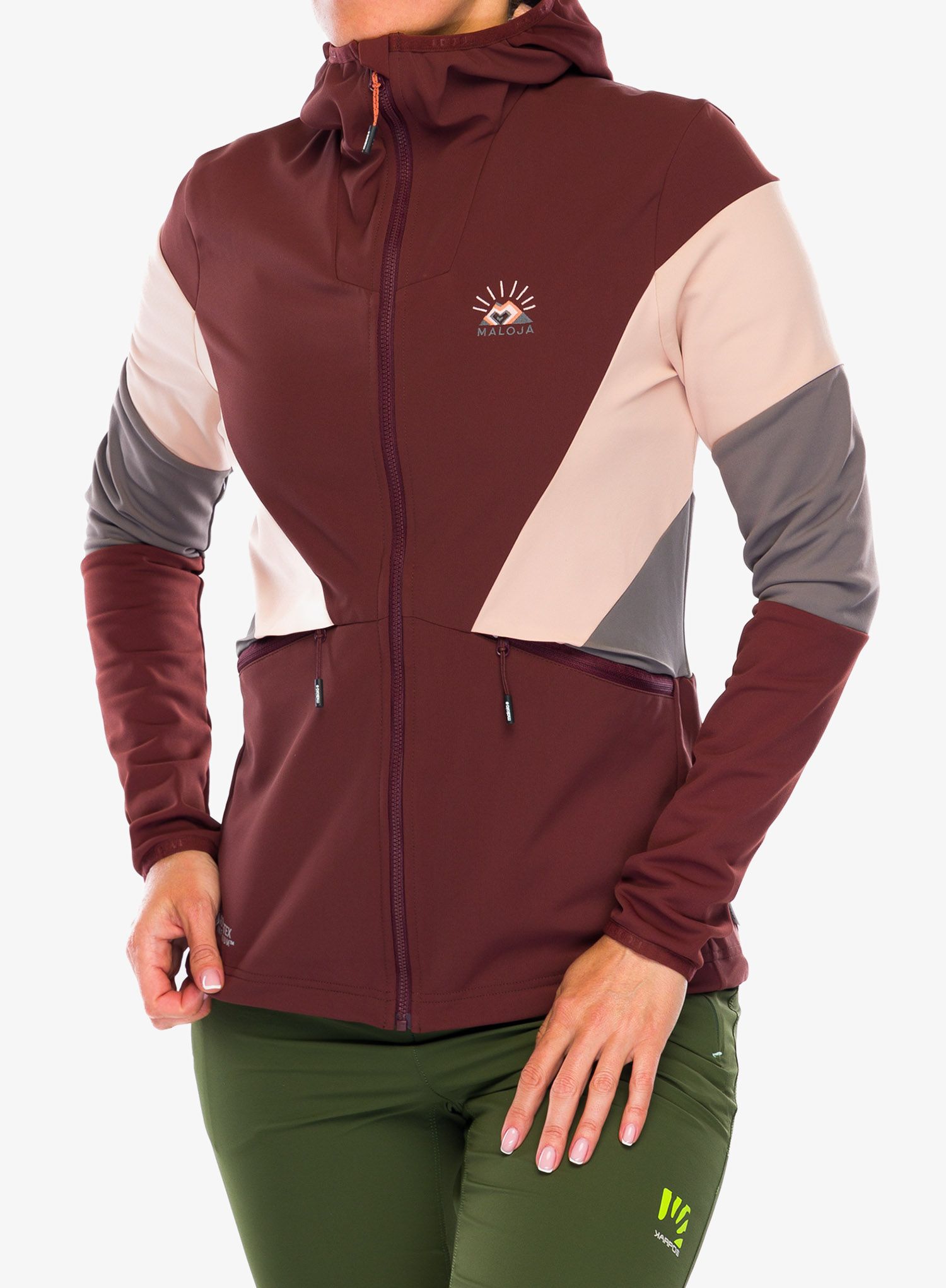 Ženska softshell jakna Maloja Geranium - squirrel multi
