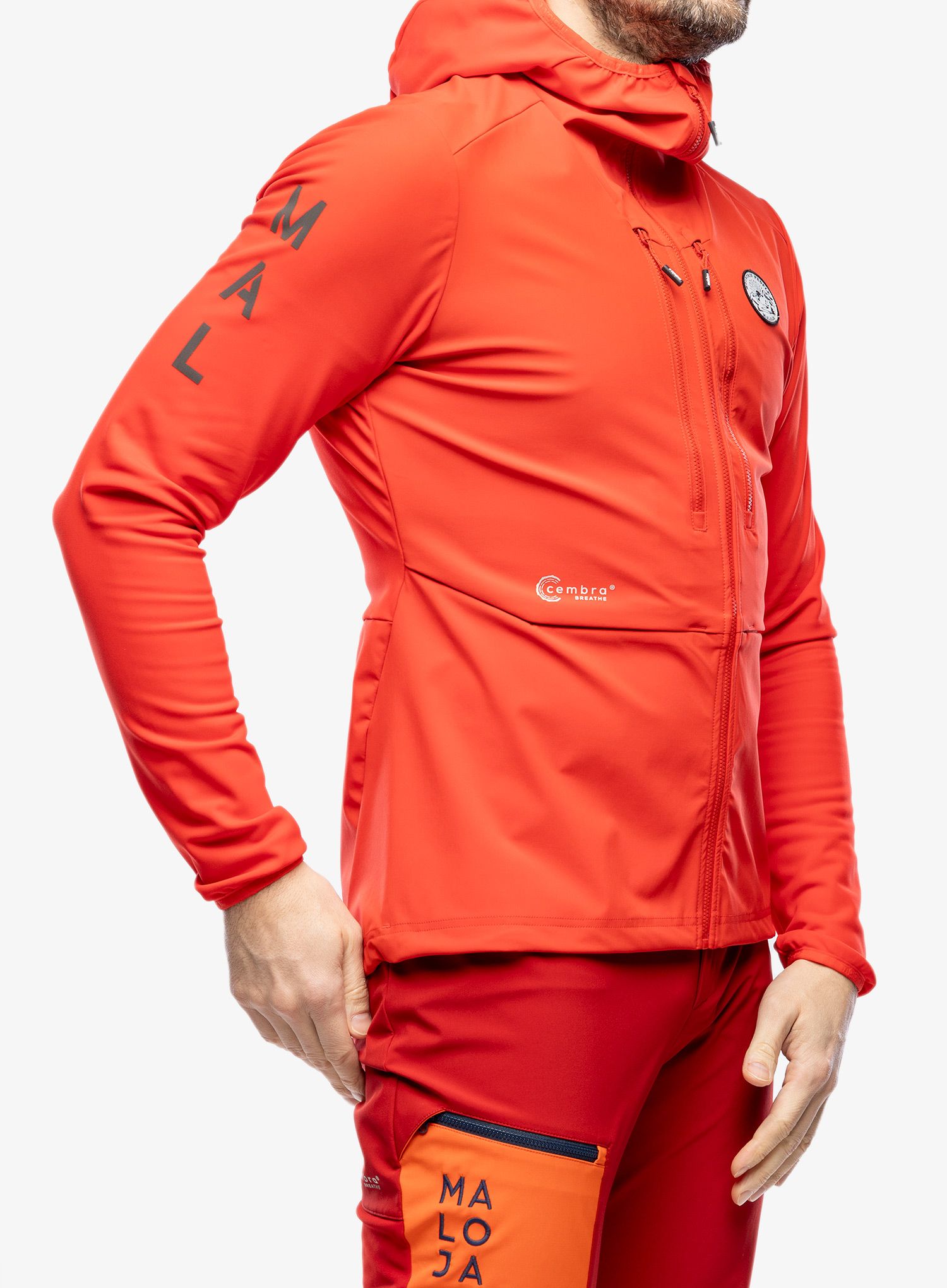 Softshell jakna Maloja Sperber - fire red