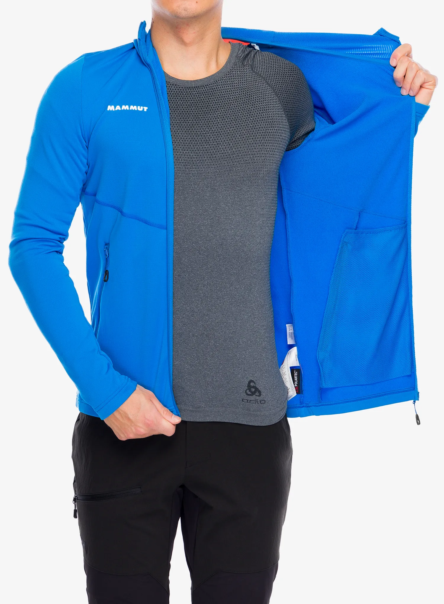 Majica s kapuljačom Mammut Aconcagua Light ML Hooded Jacket - glacier blue