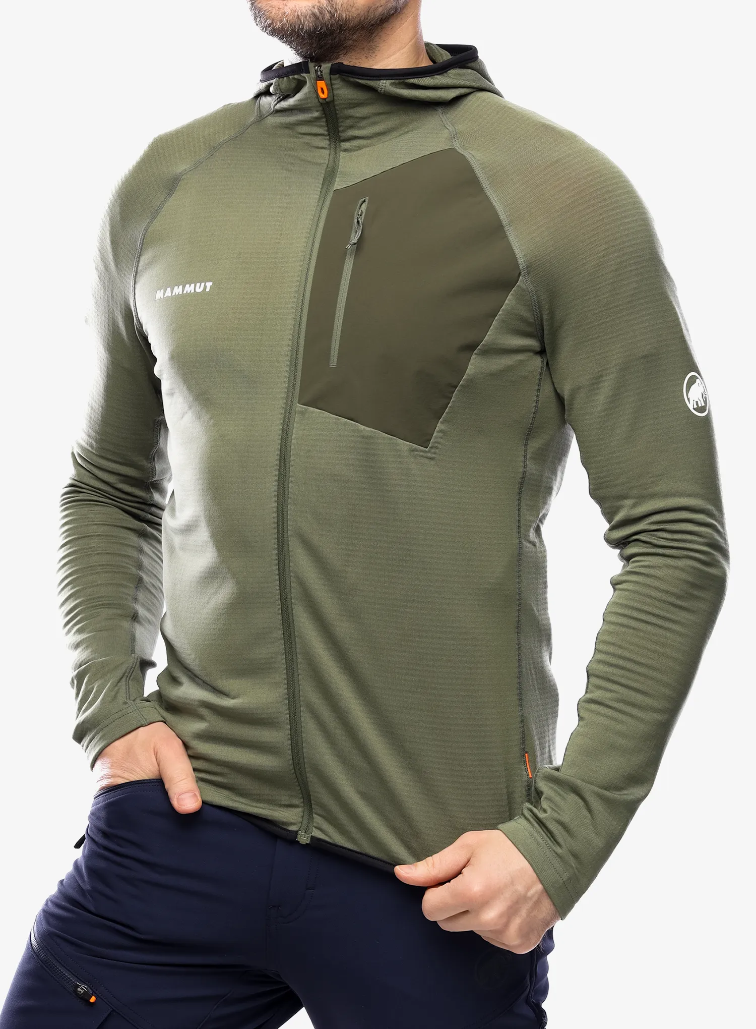 Majica s kapuljačom Mammut Aenergy Light ML Hooded Jacket - marsh/dark marsh