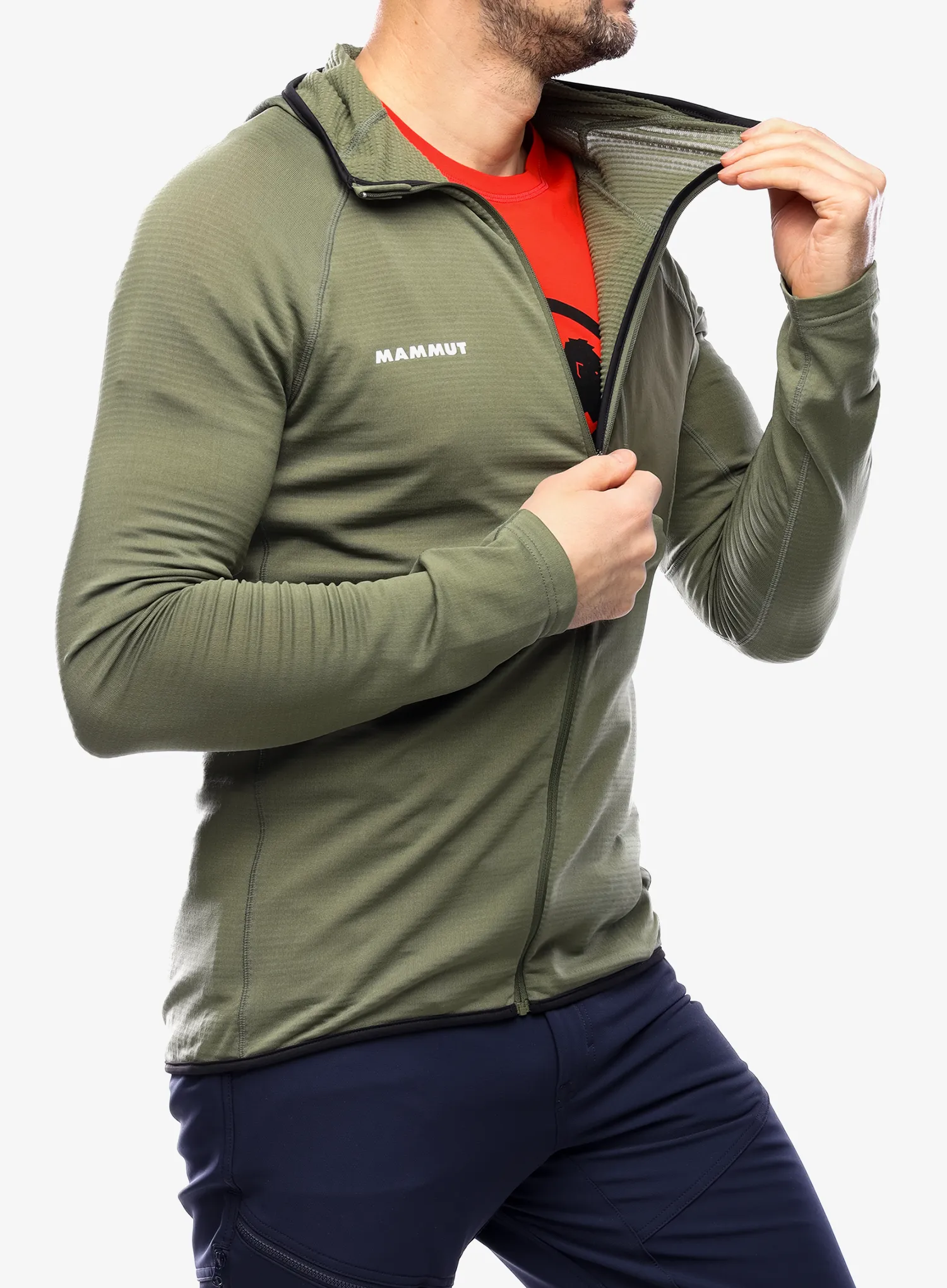 Majica s kapuljačom Mammut Aenergy Light ML Hooded Jacket - marsh/dark marsh