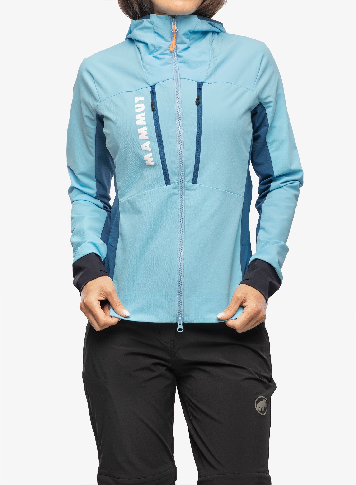 Ženska softshell jakna Mammut Aenergy SO Hybrid Hooded Jacket - cool blue/deep ice