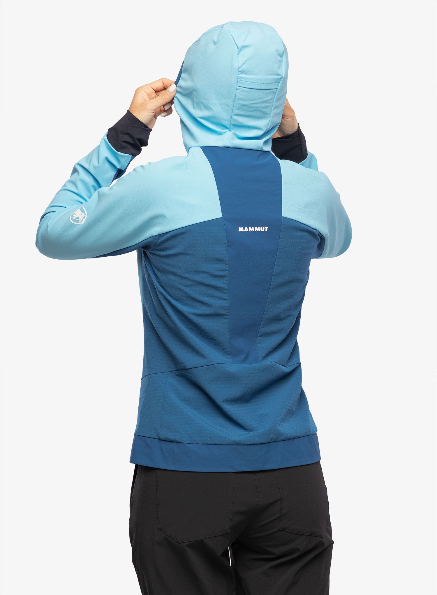 Ženska softshell jakna Mammut Aenergy SO Hybrid Hooded Jacket - cool blue/deep ice