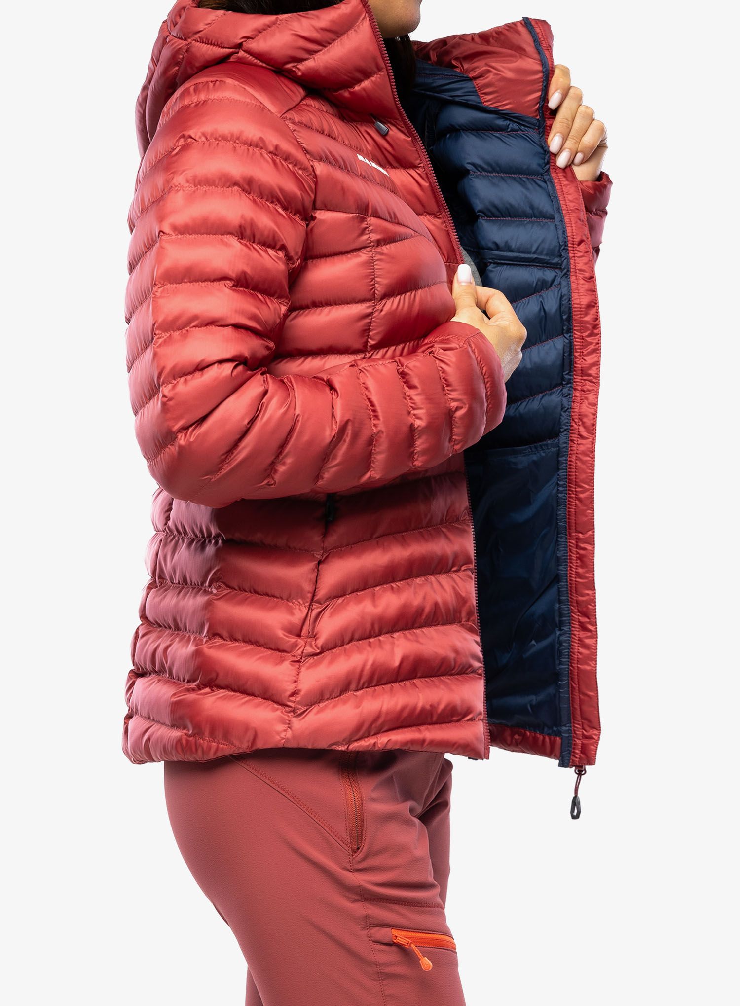 Jakna s postavom ženska Mammut Albula IN Hooded Jacket - blood red