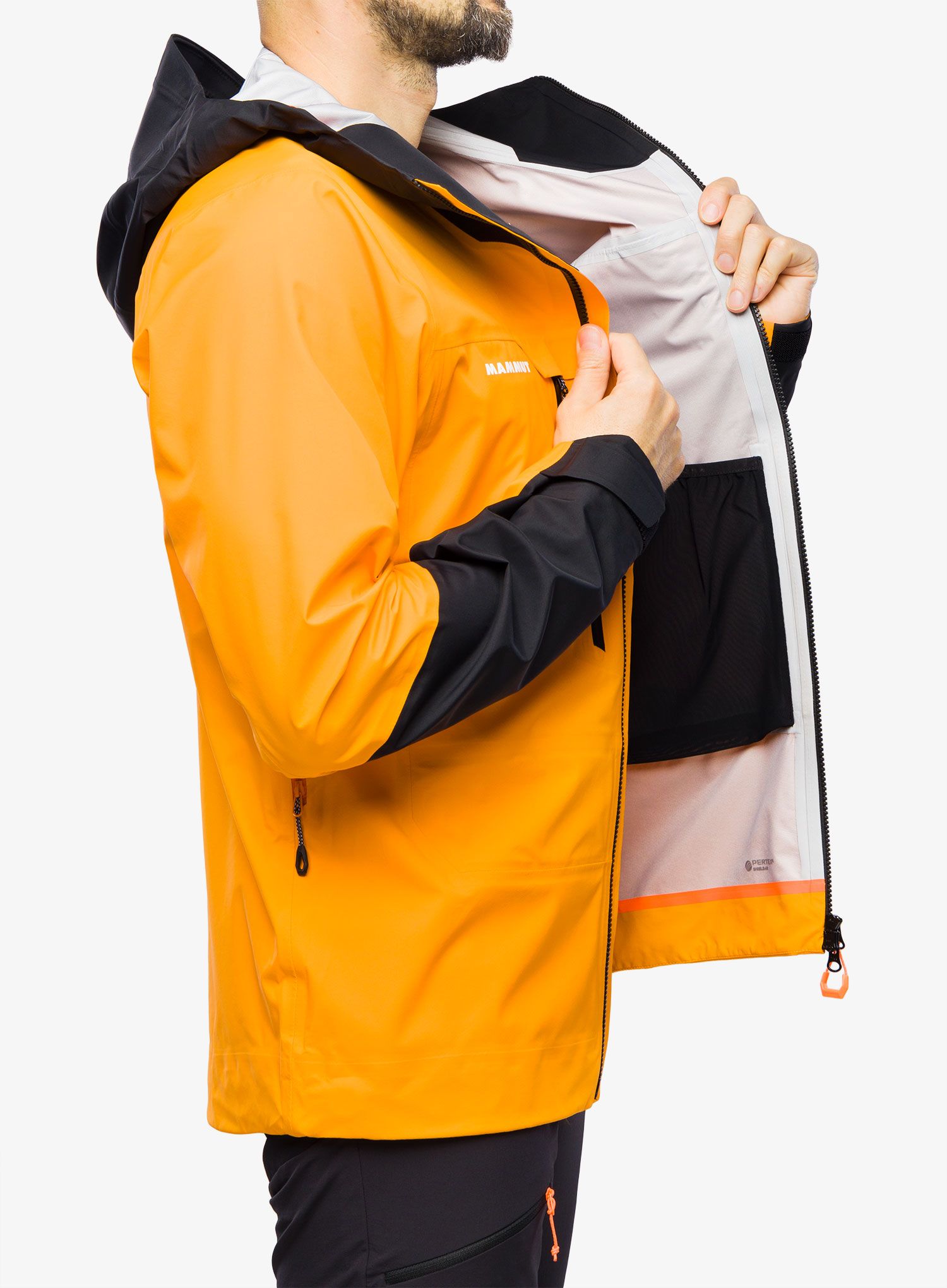 Skijaška jakna Mammut Haldigrat Air HS Hooded Jacket - tangerine/black
