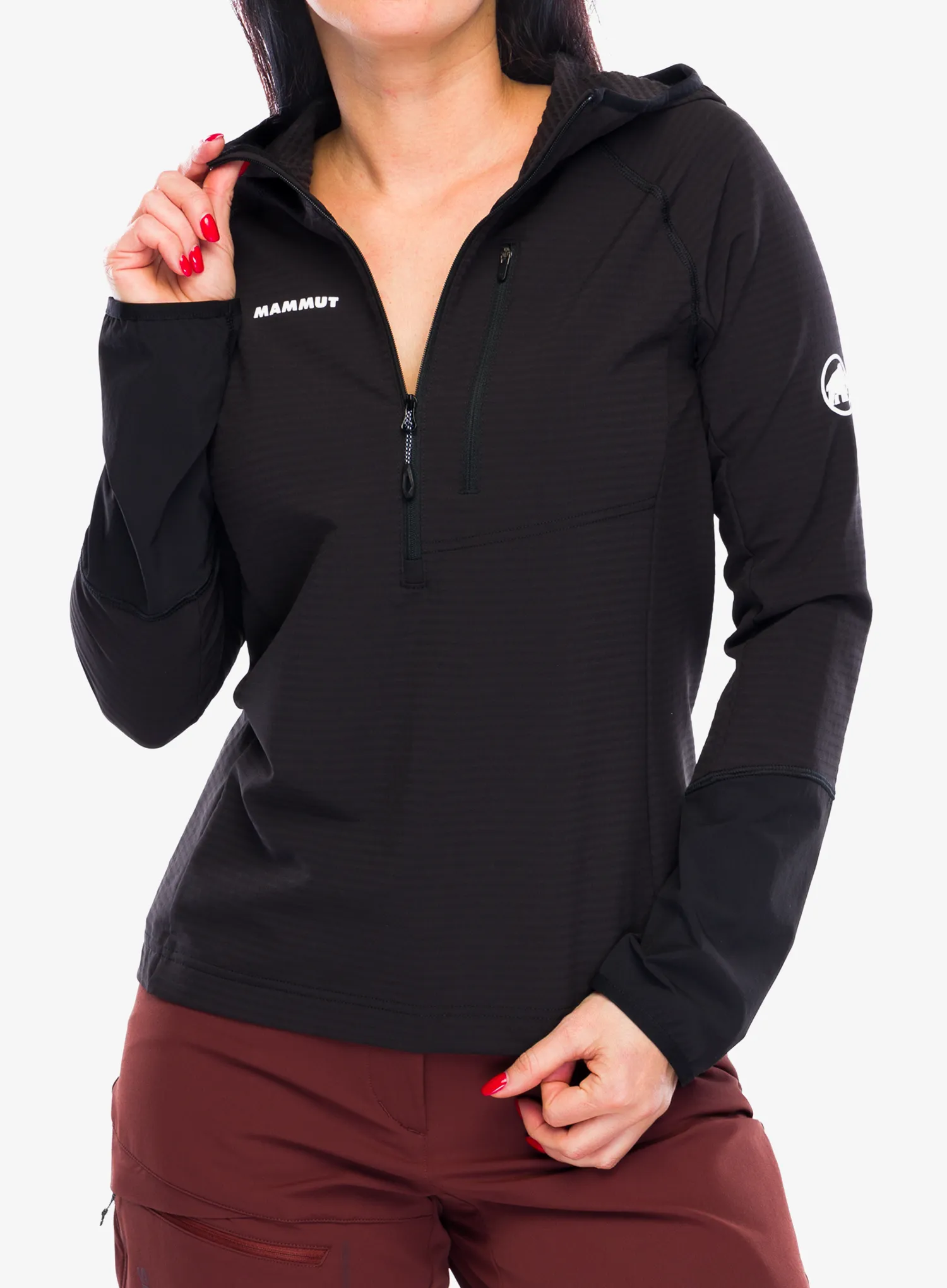 Dukserica s kapuljačom ženska Mammut Madris Light ML Half Zip Hoody