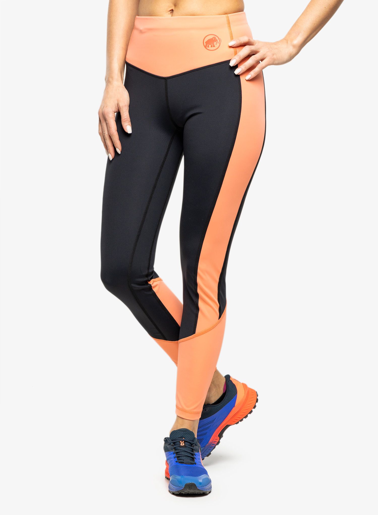 Ženske tajice Mammut Massone Tights - black/salmon