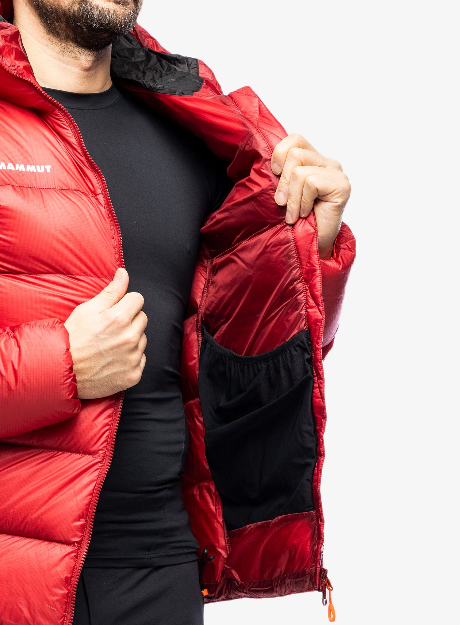 Pernata jakna Mammut Meron IN Hooded Jacket - blood red/black