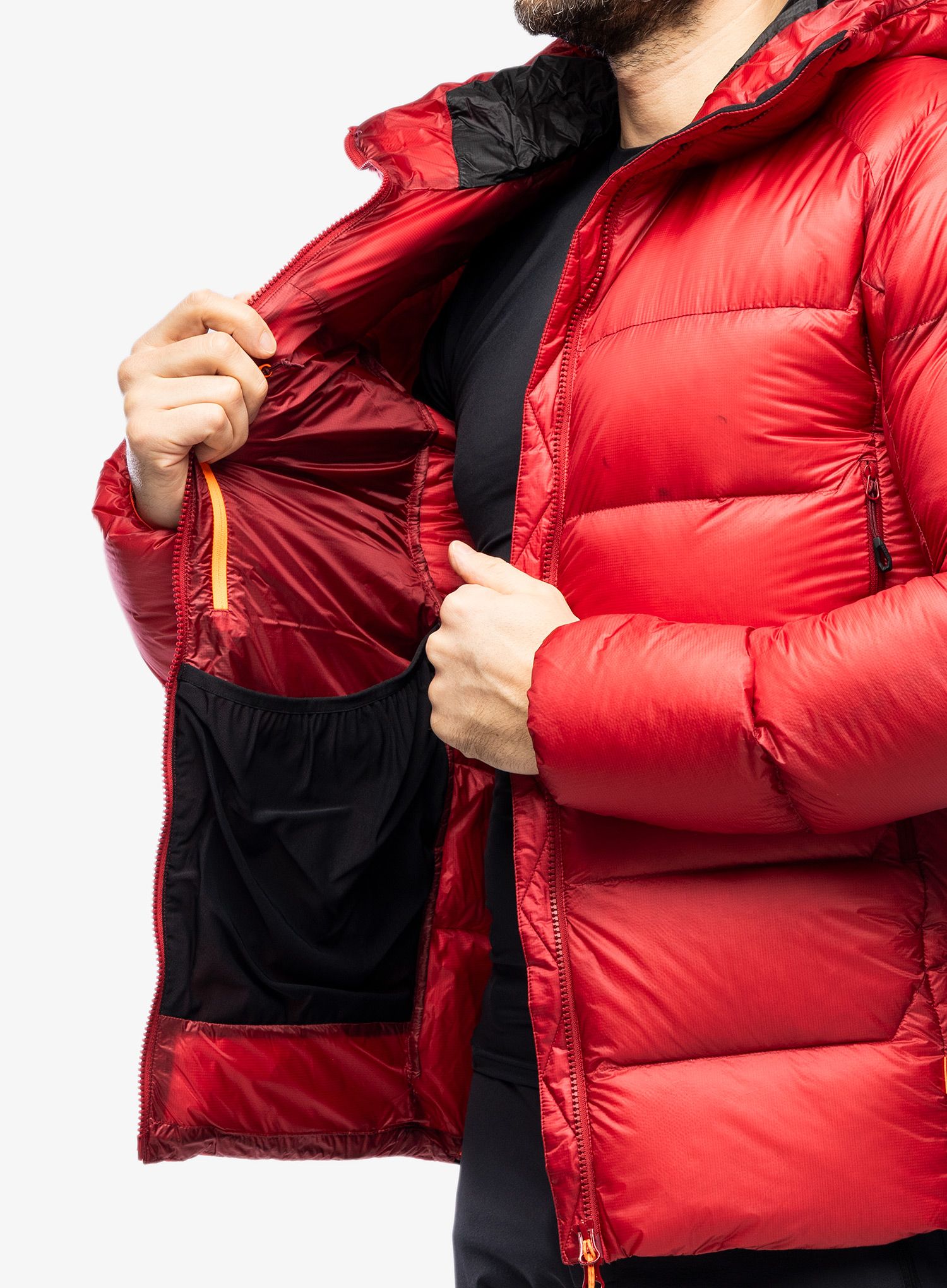 Pernata jakna Mammut Meron IN Hooded Jacket - blood red/black