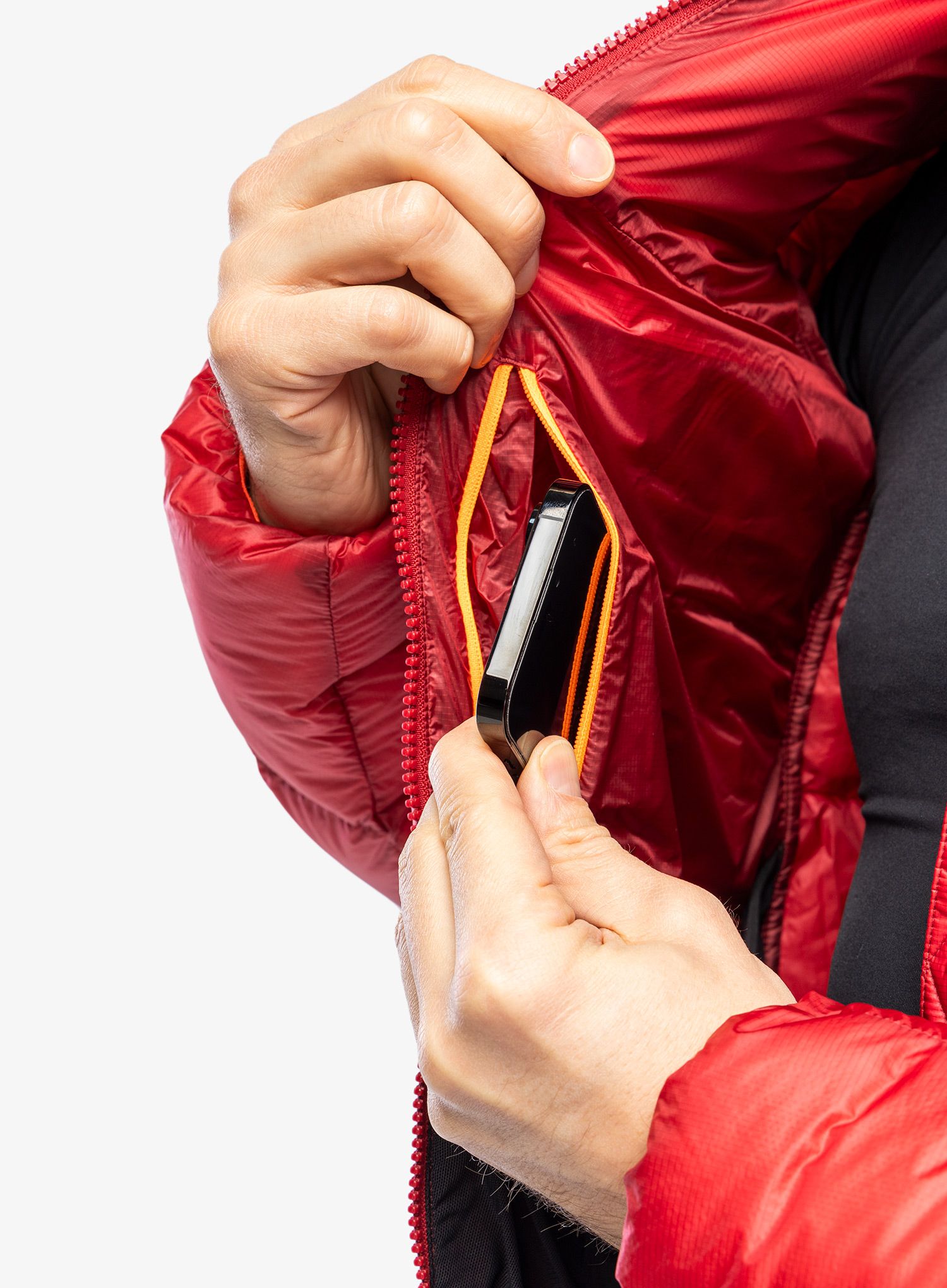 Pernata jakna Mammut Meron IN Hooded Jacket - blood red/black