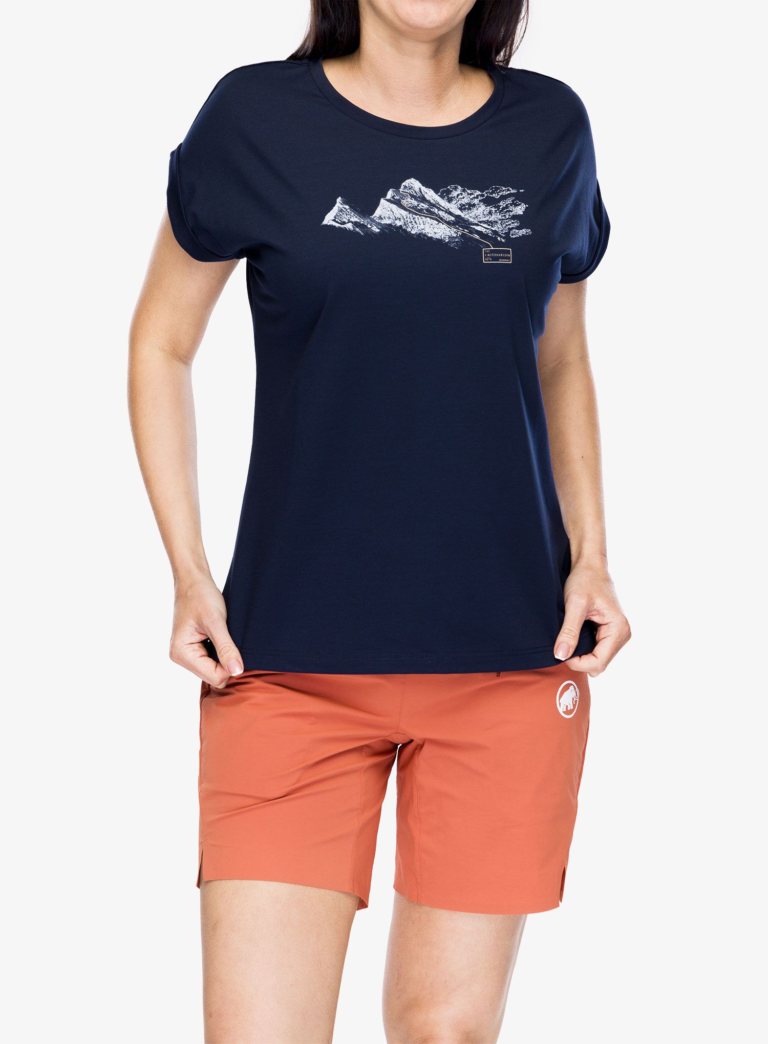 Ženska brzosušeća majica Mammut Mountain T-Shirt Finsteraarhorn - marine