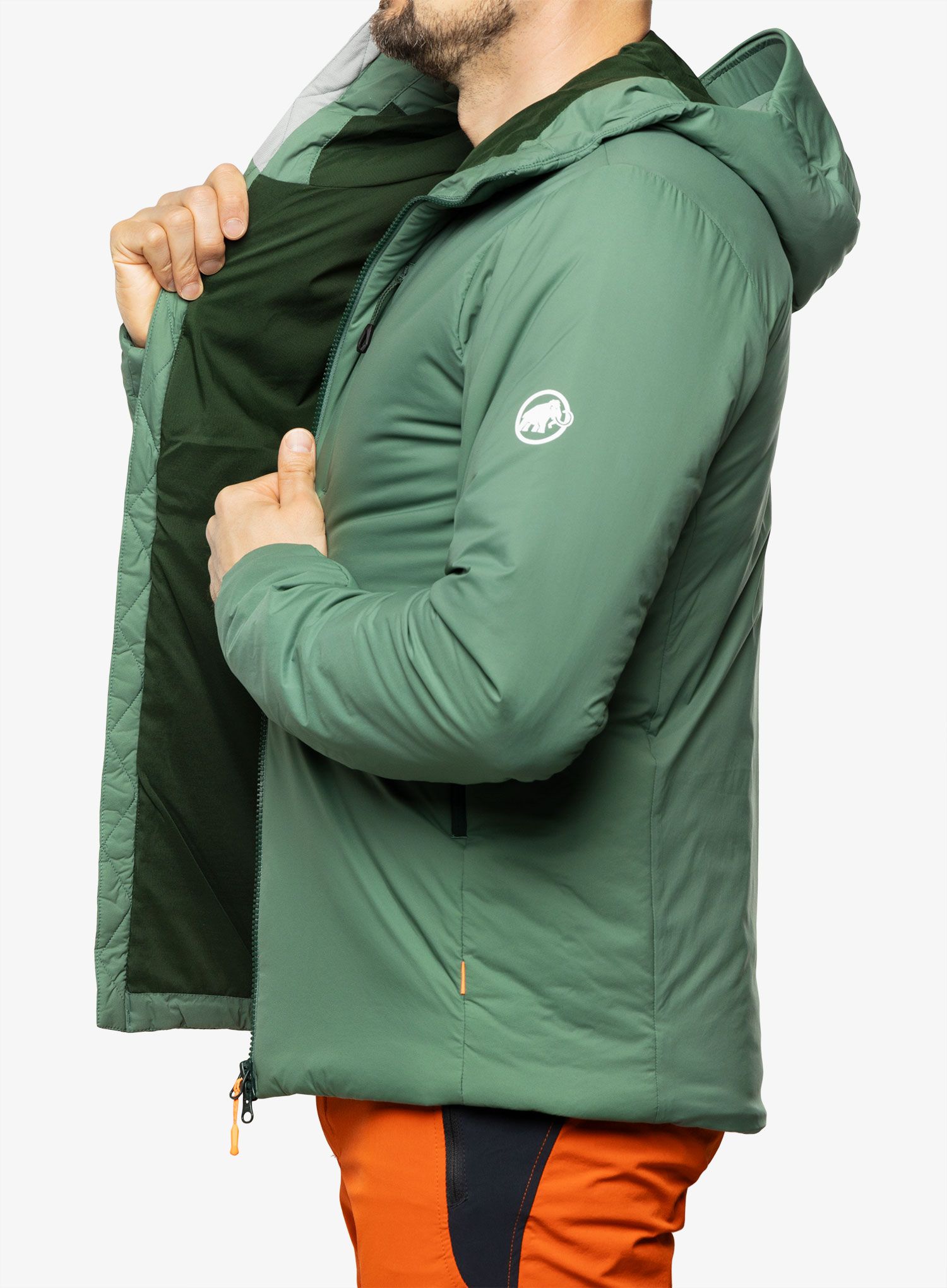 Jakna s postavom Mammut Rime IN Flex Hooded Jacket - dark jade