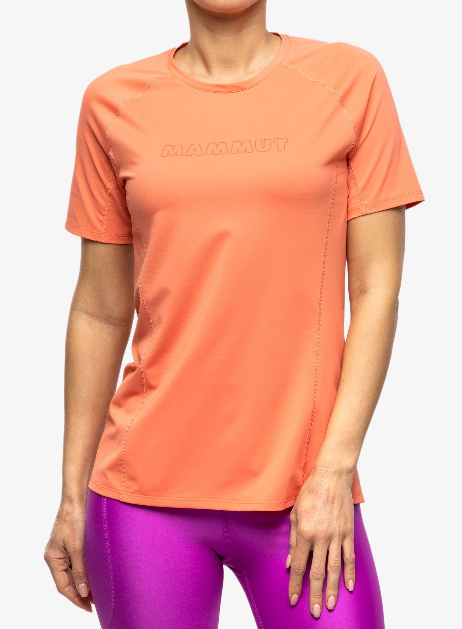 Ženska brzosušeća majica Mammut Selun FL Logo T-Shirt - salmon