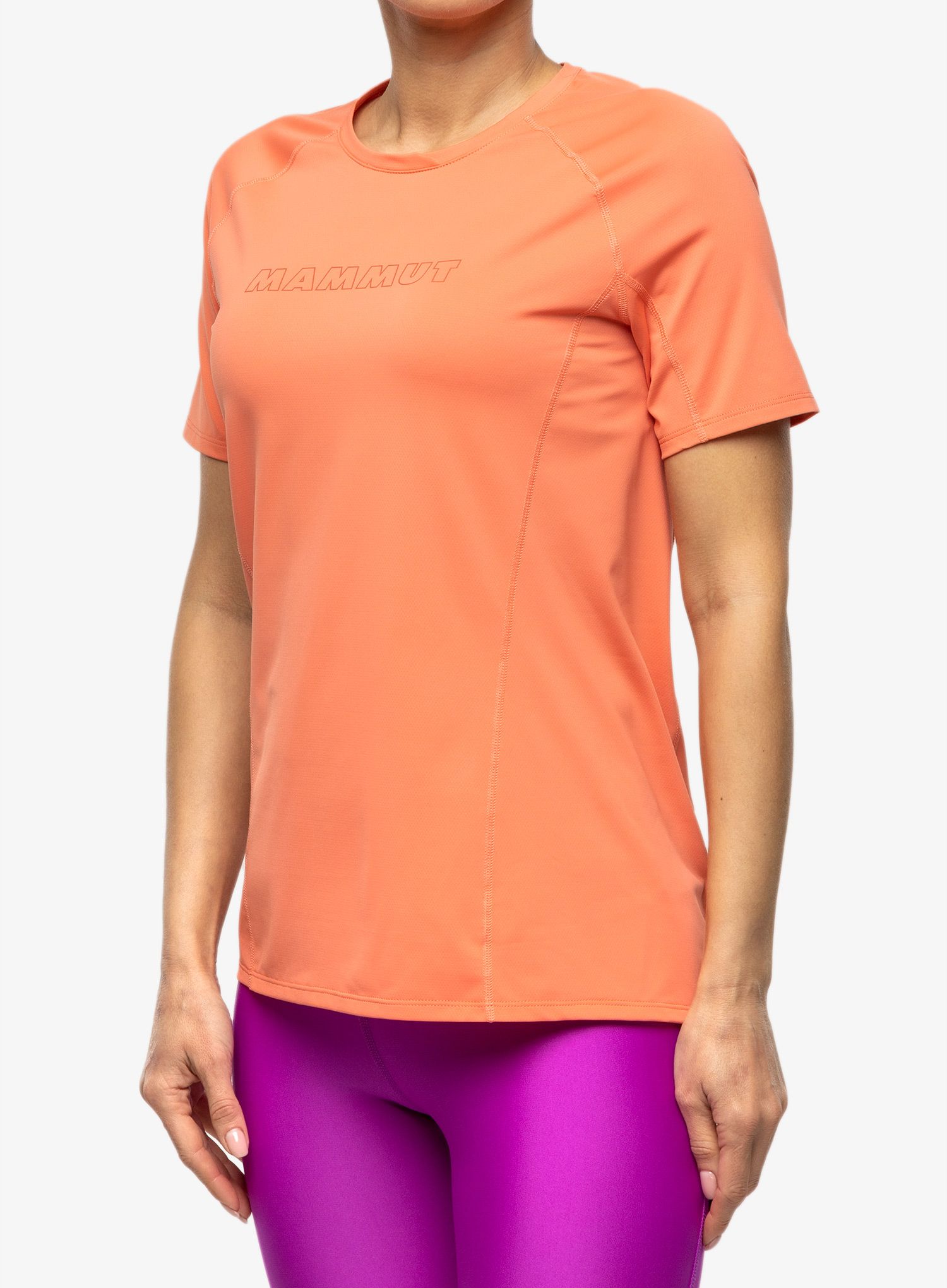 Ženska brzosušeća majica Mammut Selun FL Logo T-Shirt - salmon
