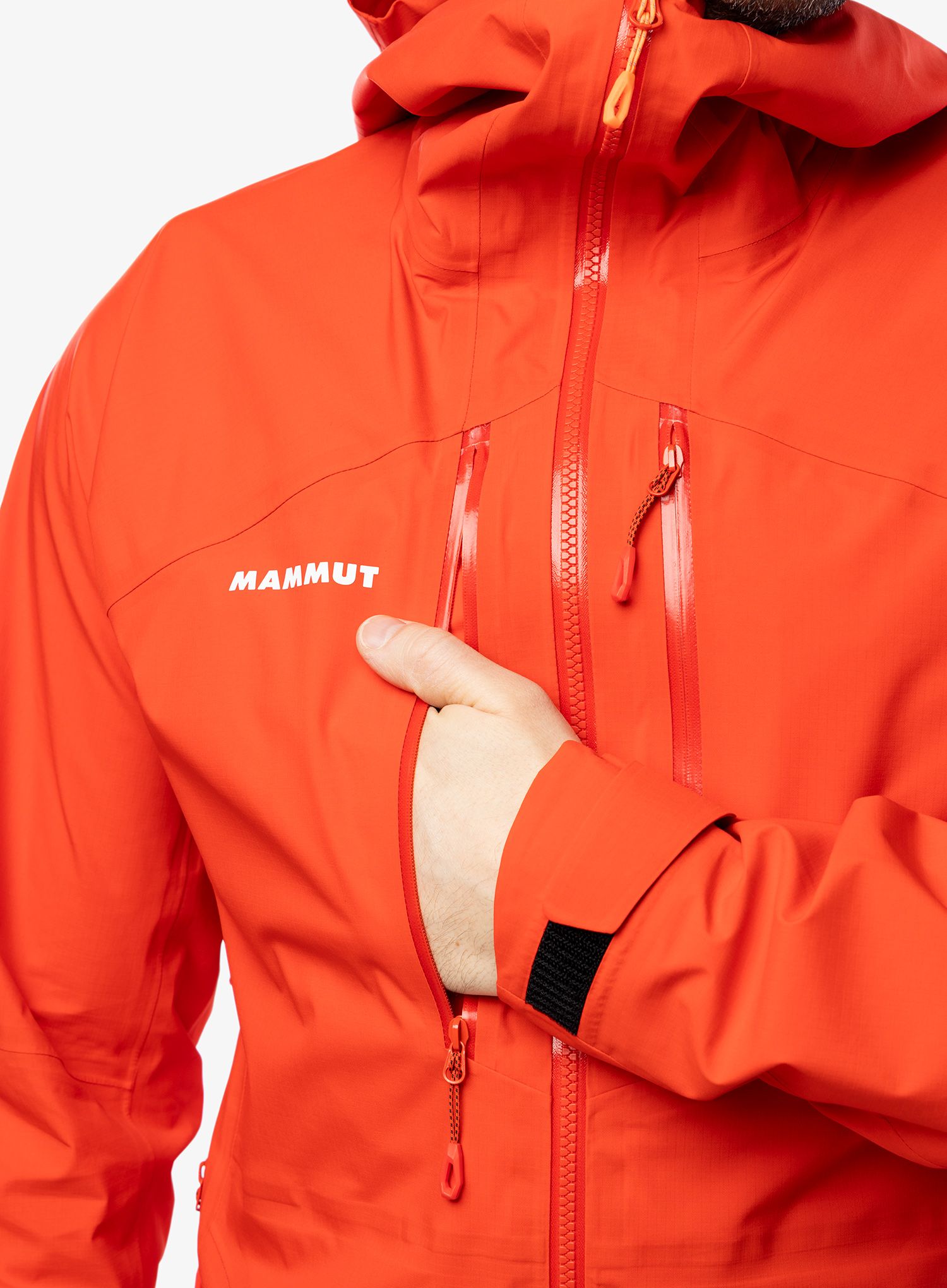 Kišna jakna Mammut Taiss HS Hooded Jacket - mammut red