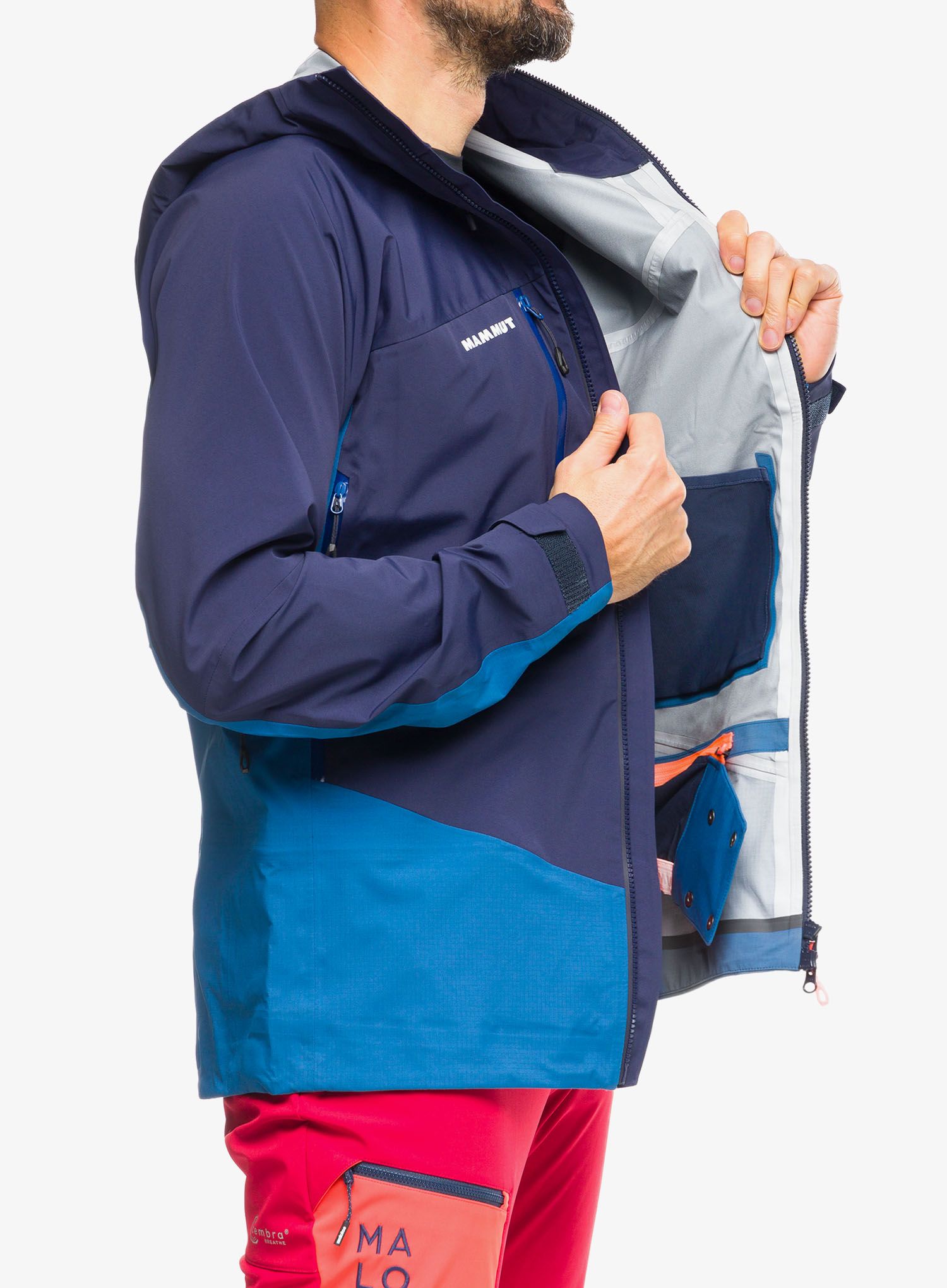 Kišna jakna Mammut Taiss Pro HS Hooded Jacket - deep ice/marine
