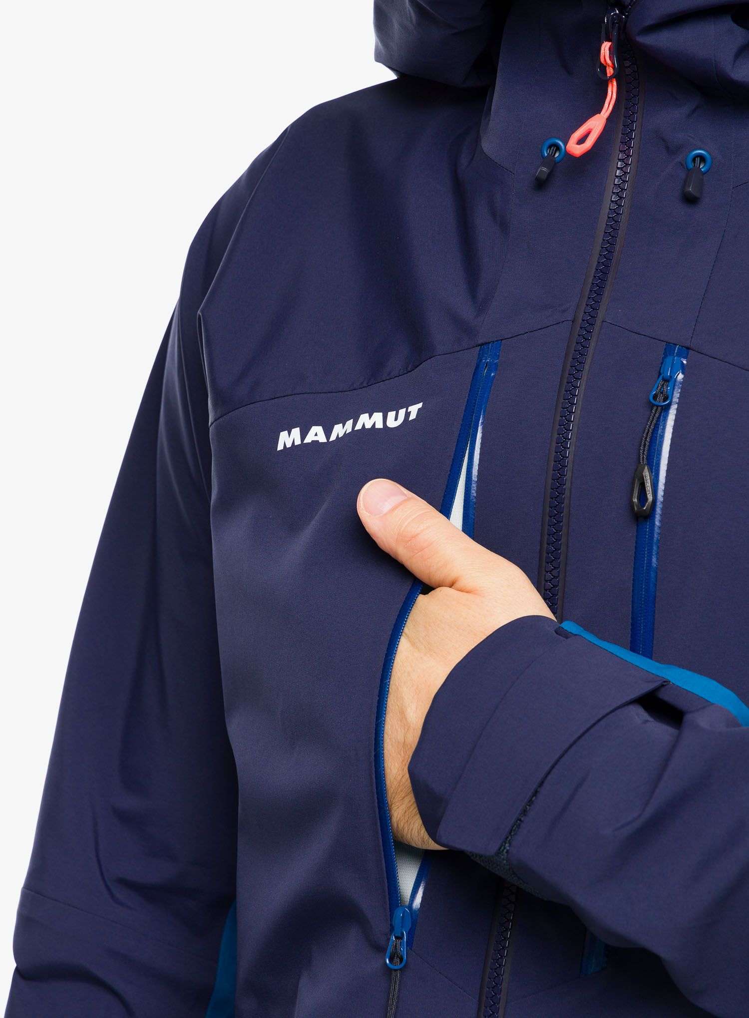 Kišna jakna Mammut Taiss Pro HS Hooded Jacket - deep ice/marine