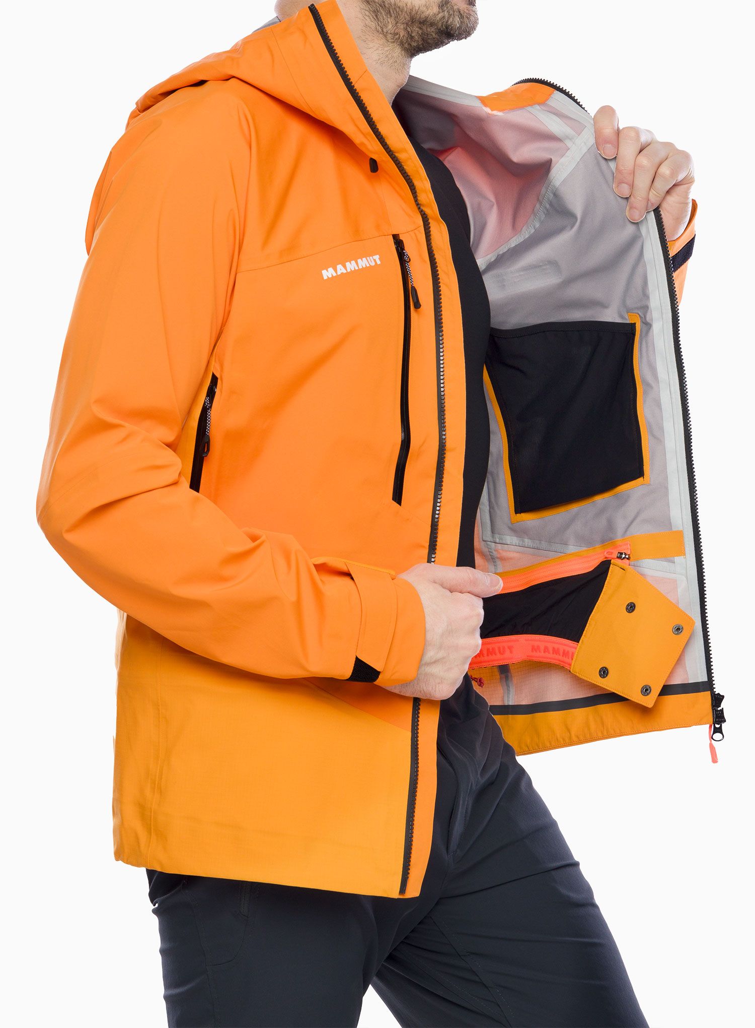 Kišna jakna Mammut Taiss Pro HS Hooded Jacket - tangerine/dark tangerine