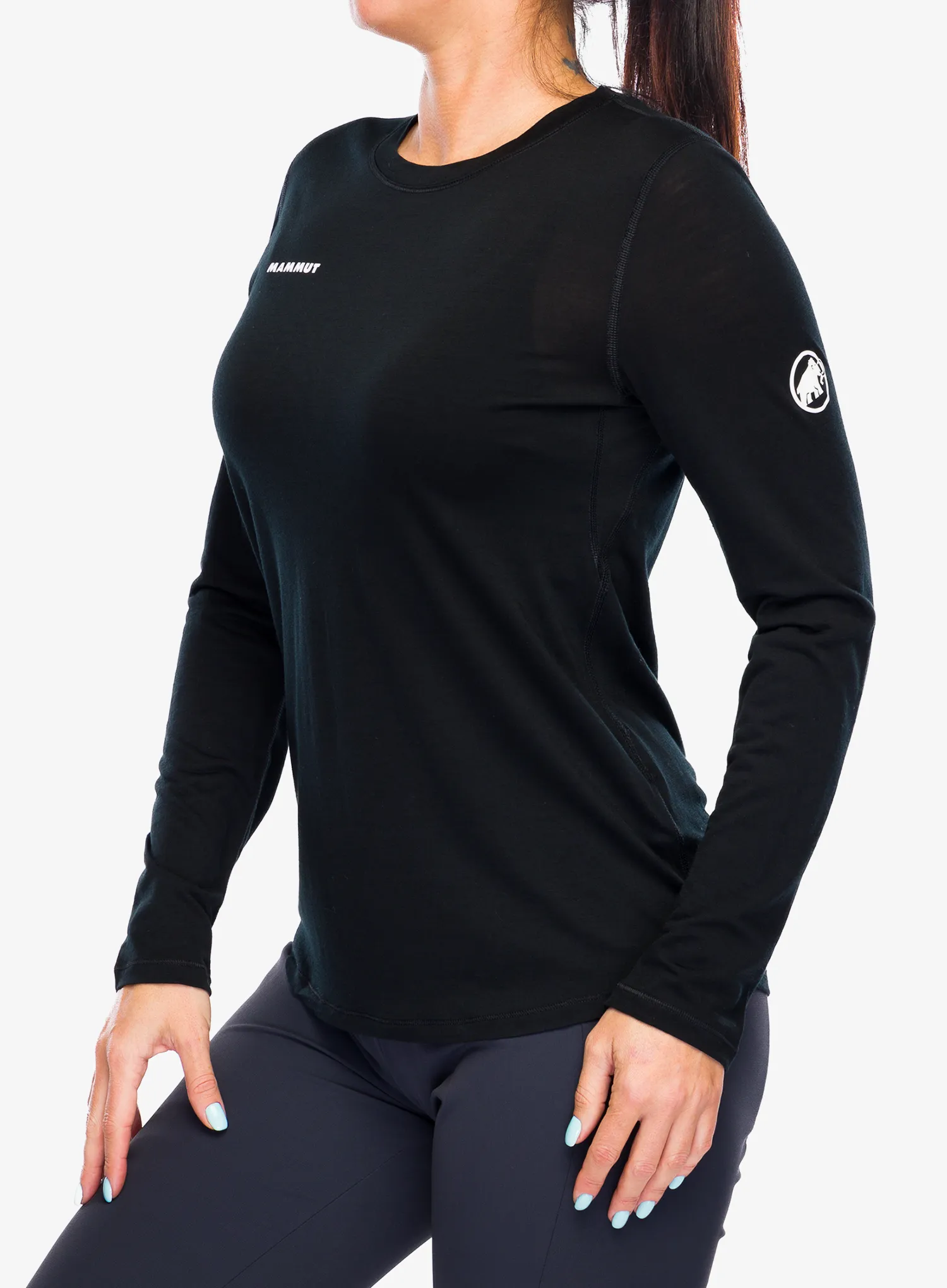Ženska dukserica Mammut Tree Wool FL Longsleeve - black/black