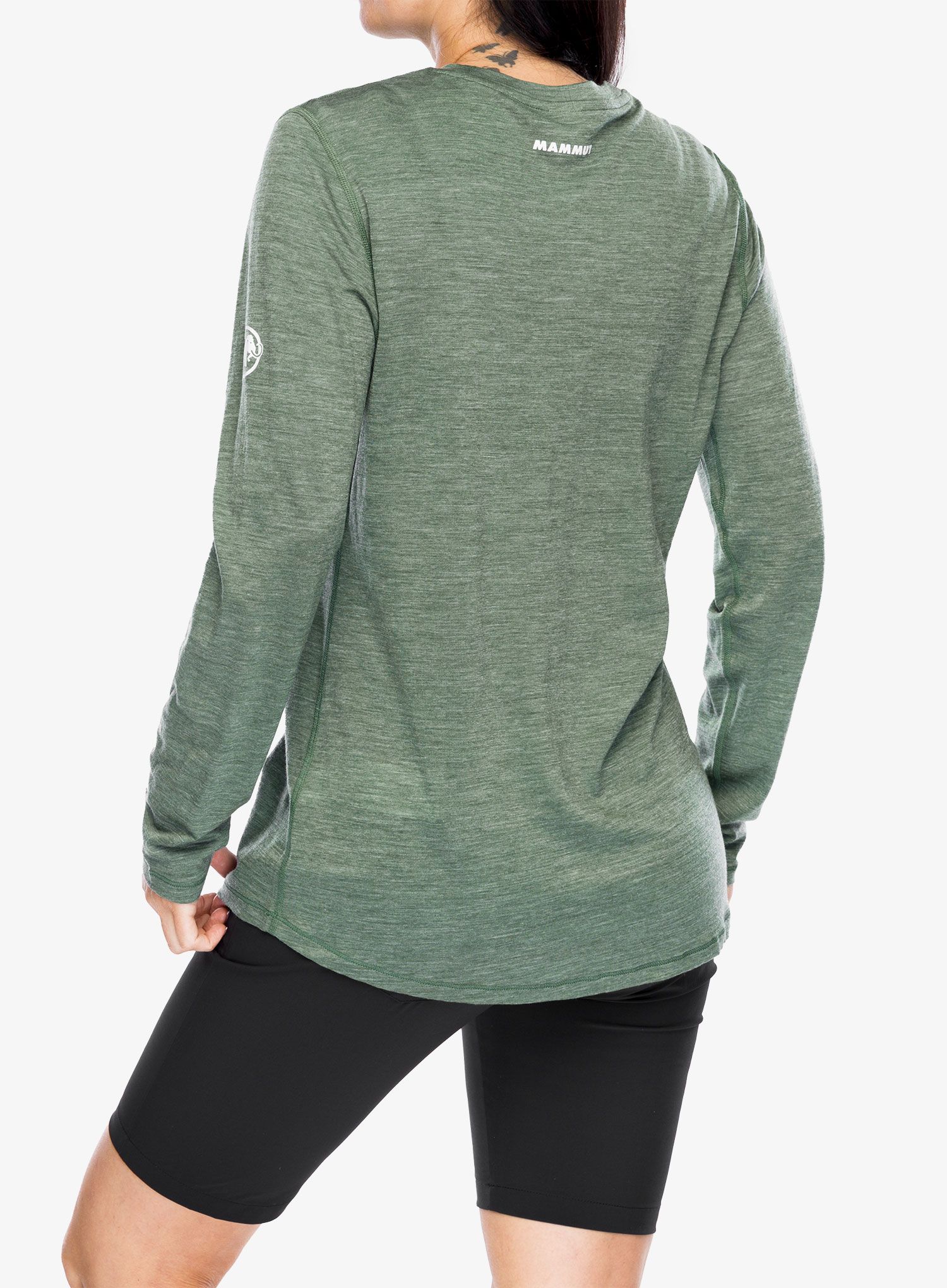 Ženska dukserica Mammut Tree Wool FL Longsleeve - drk jade melange