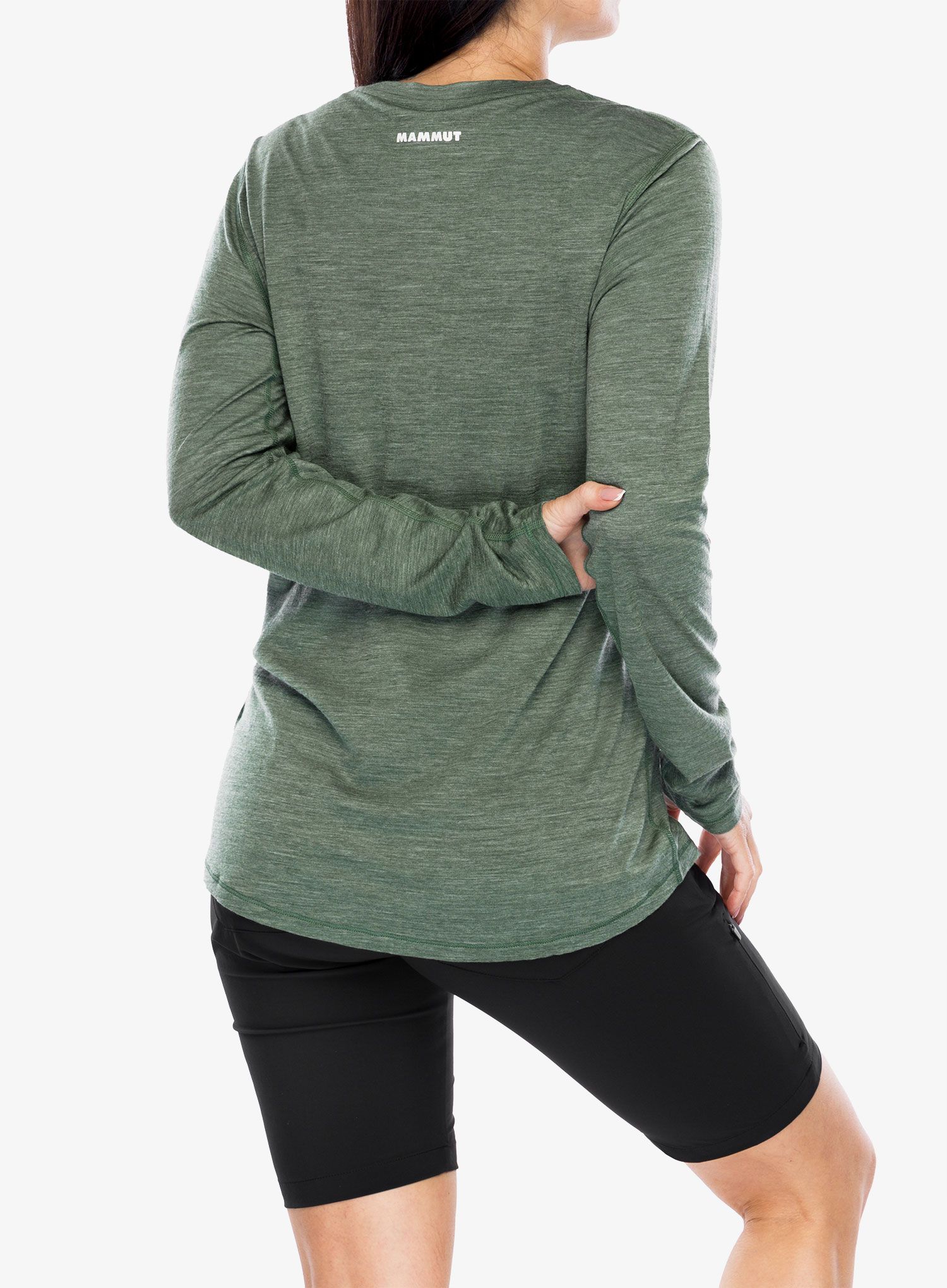 Ženska dukserica Mammut Tree Wool FL Longsleeve - drk jade melange