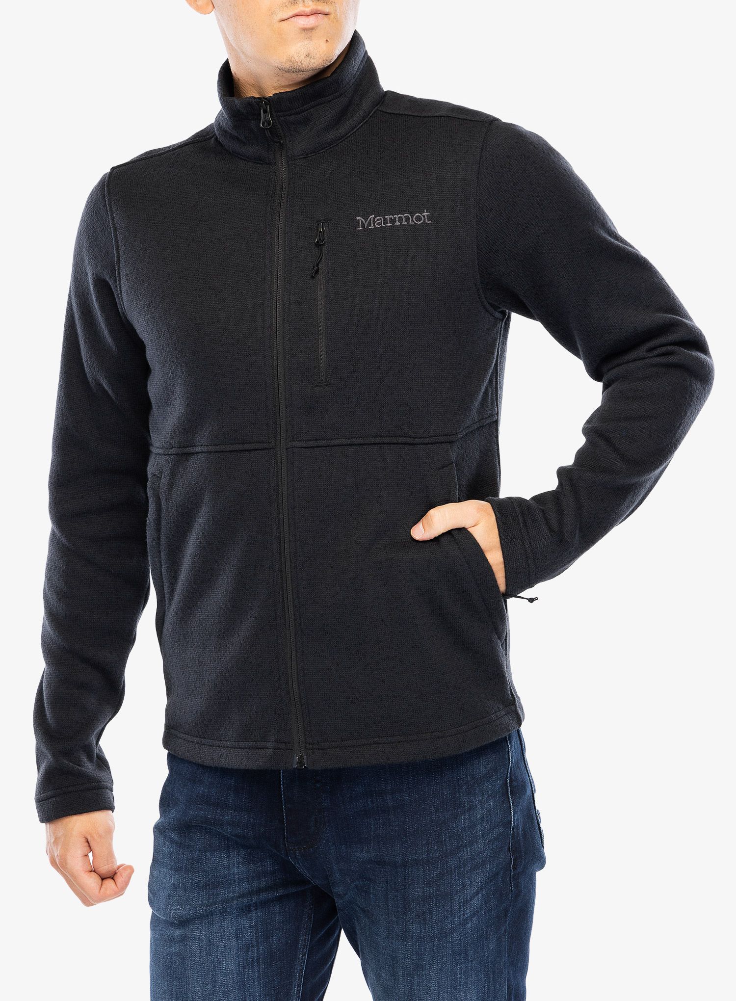 Dukserica s patentnim zatvaračem Marmot Drop Line Jacket - black