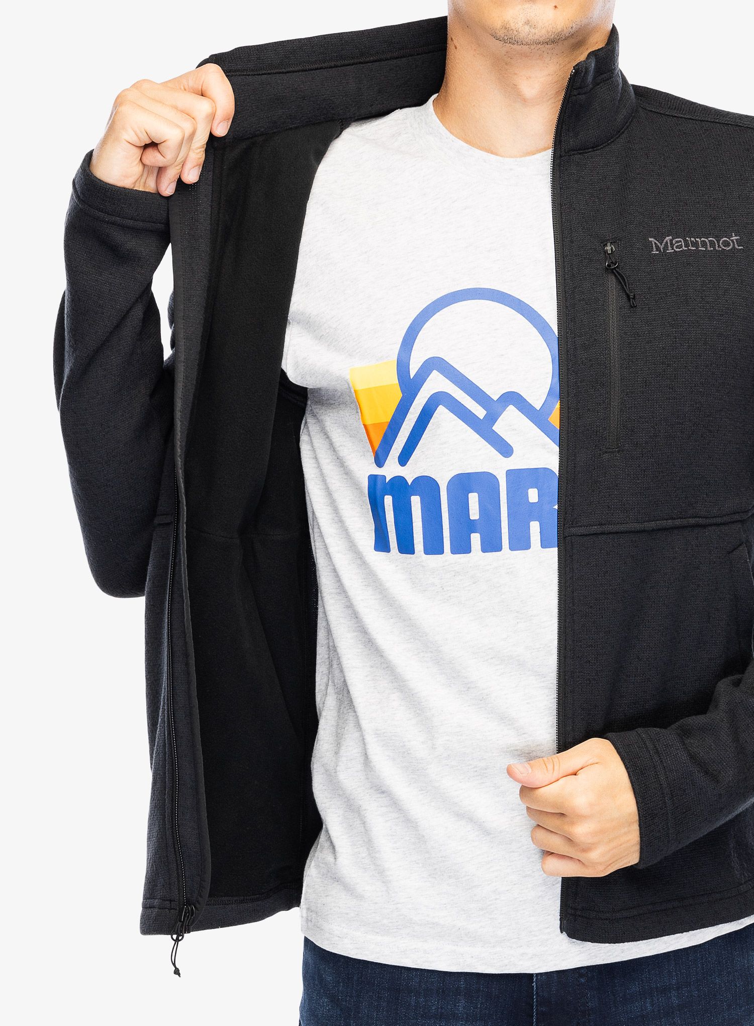 Dukserica s patentnim zatvaračem Marmot Drop Line Jacket - black