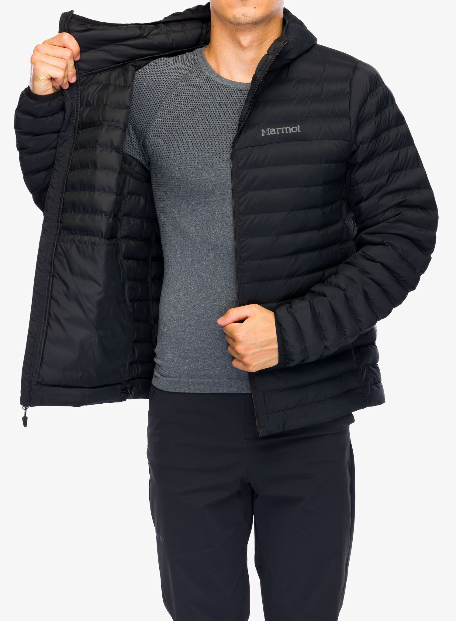 Jakna s postavom Marmot Echo Featherless Hoody - black/black