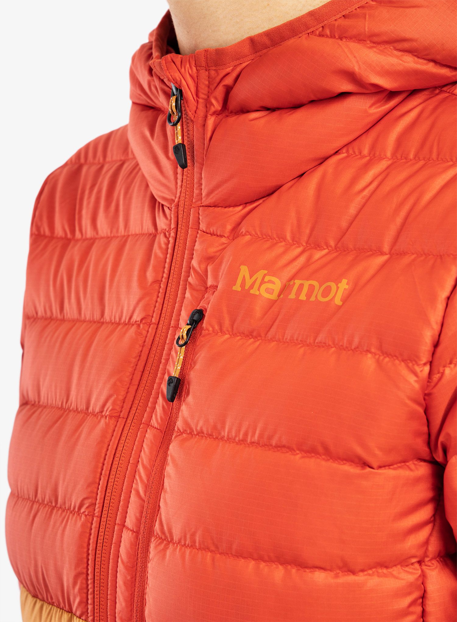 Ženska perjana jakna Marmot Highlander Hoody - cairo/copper