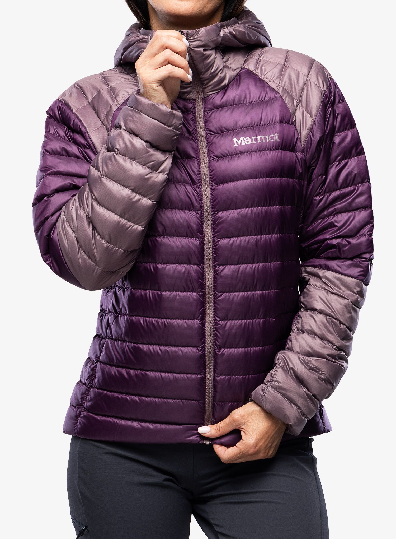 Ženska perjana jakna Marmot Hype Down Hoody - hazy purple/purple fig