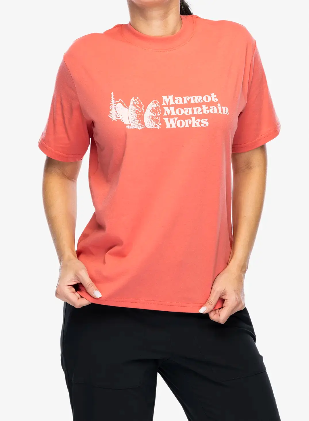 Ženska majica s tiskom Marmot MMW Tee SS - grapefruit