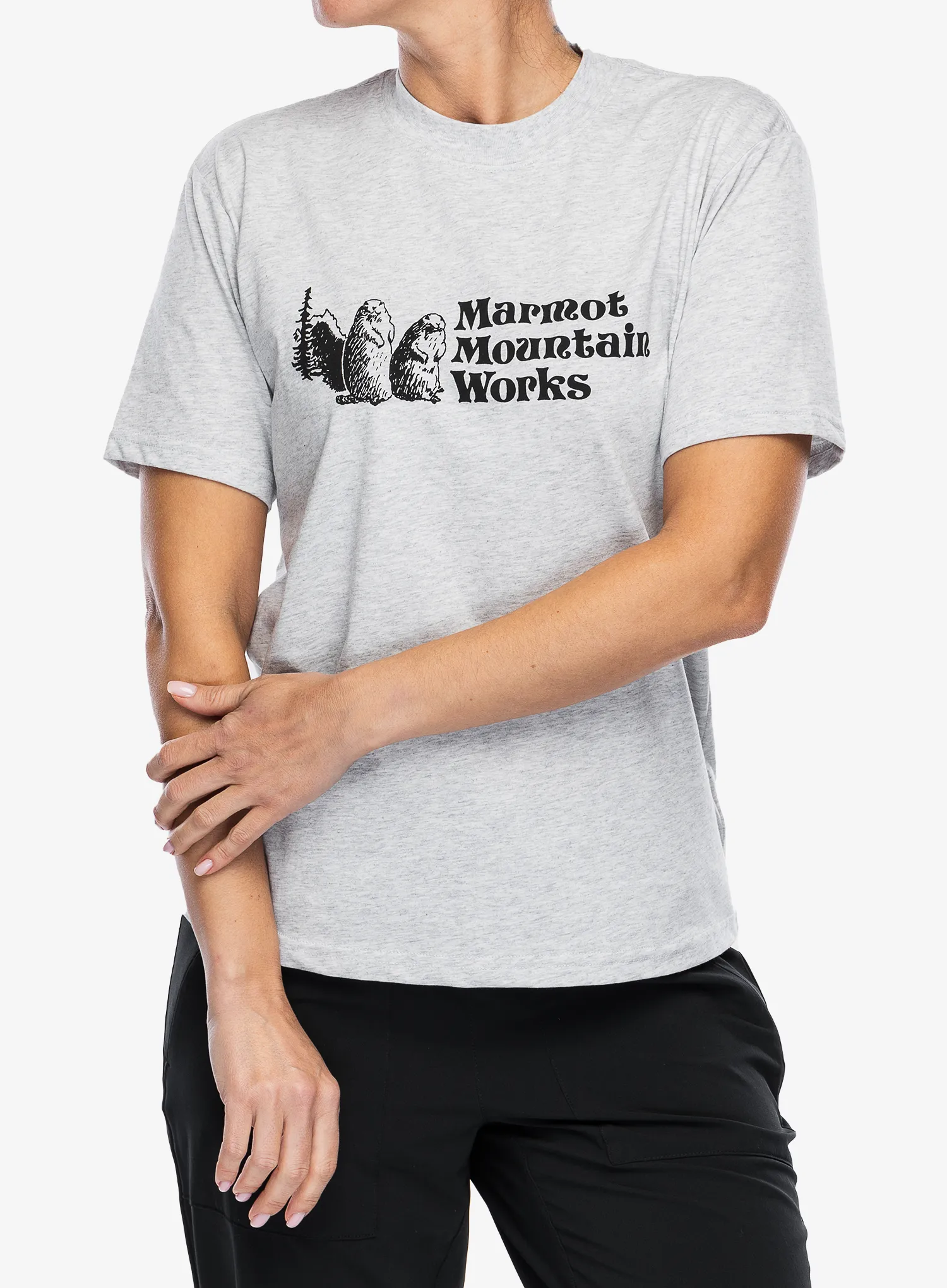Ženska pamučna majica Marmot MMW Tee SS - light grey heather