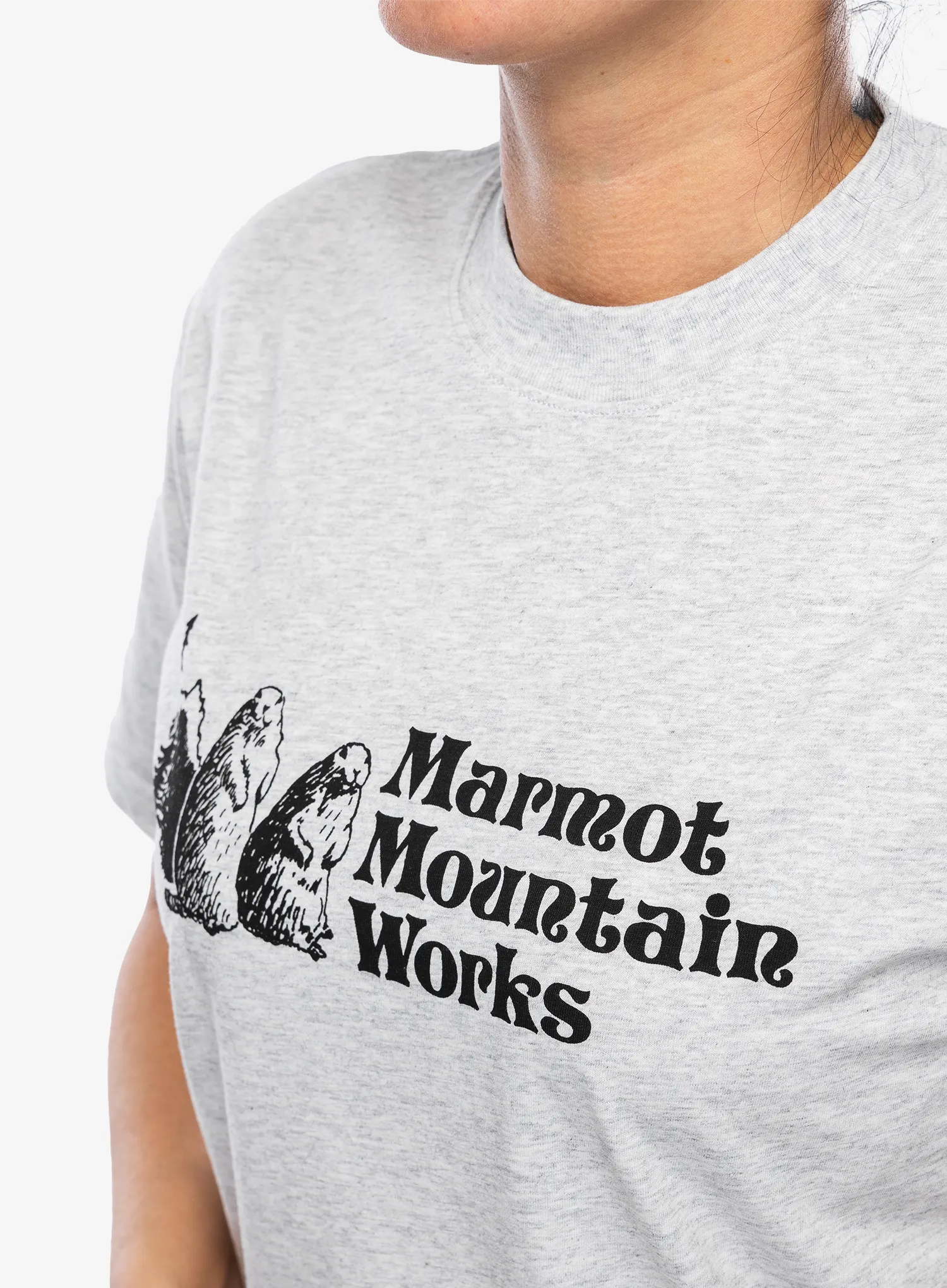 Ženska pamučna majica Marmot MMW Tee SS - light grey heather
