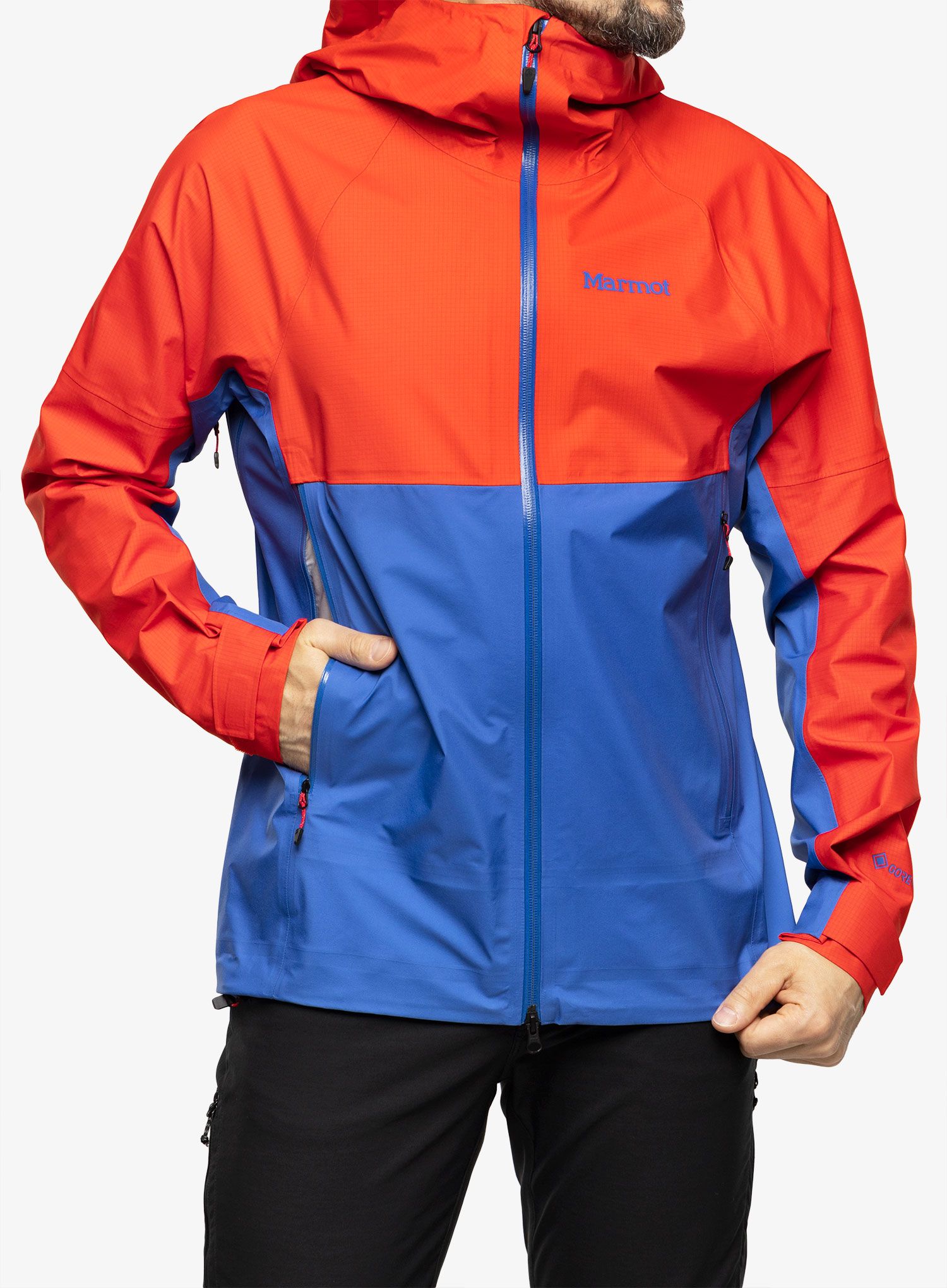 Kišna jakna Marmot Mitre Peak Jacket - victory red/trail blue