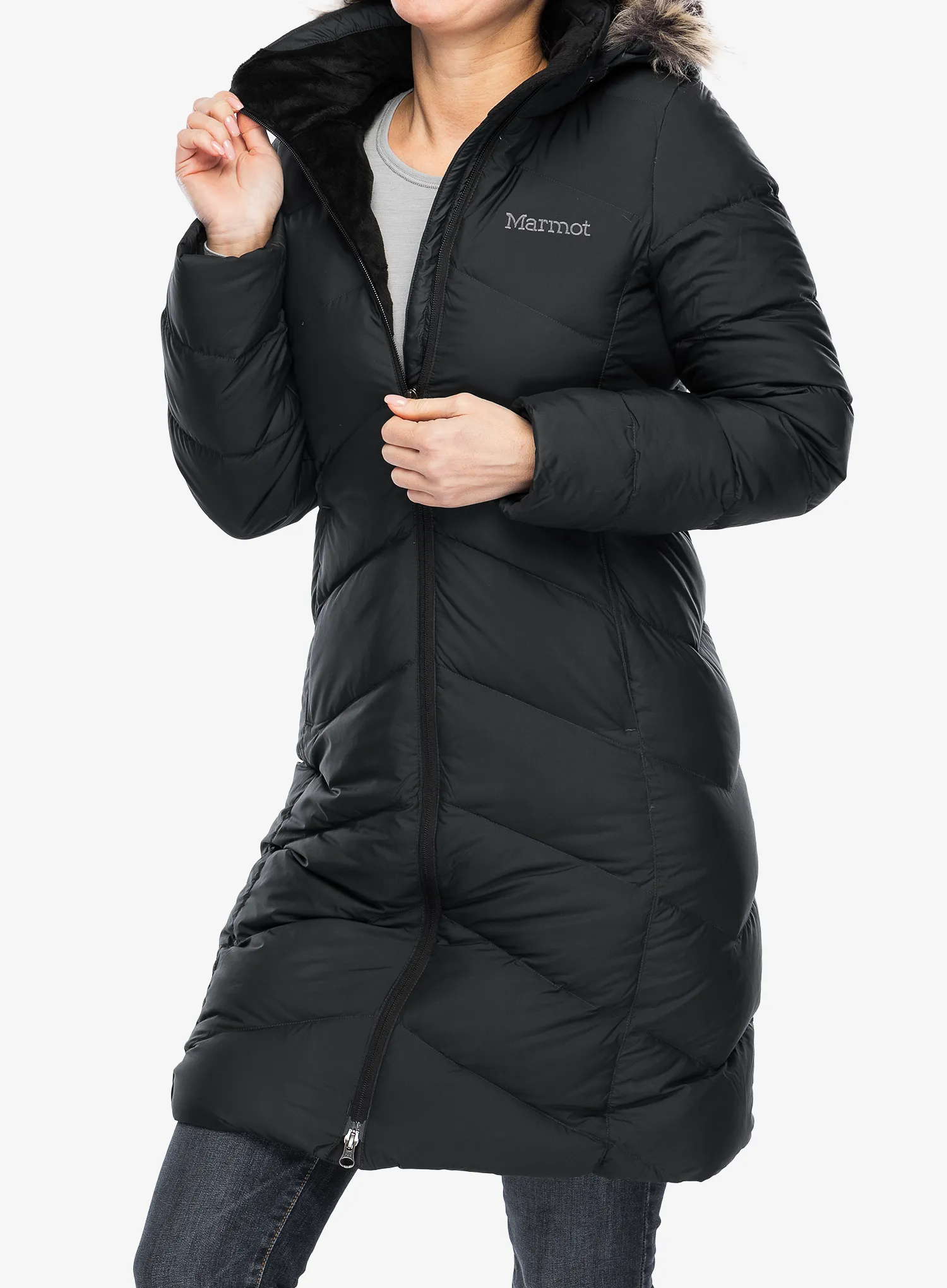 Ženski perjani kaput Marmot Montreaux Coat - black/black