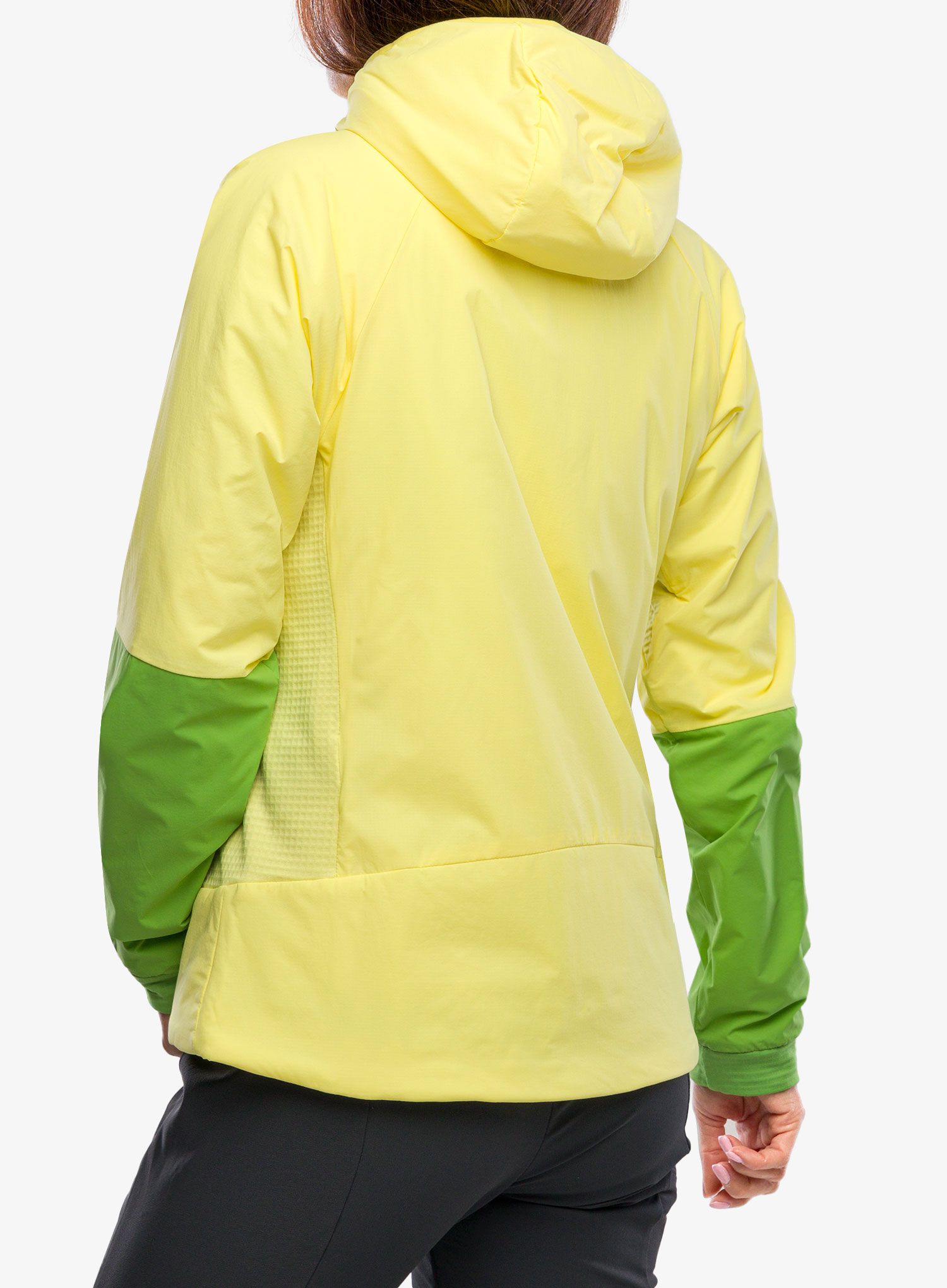 Ženska hibridna jakna Marmot Novus LT Hybrid Hoody - light yellow/kiwi