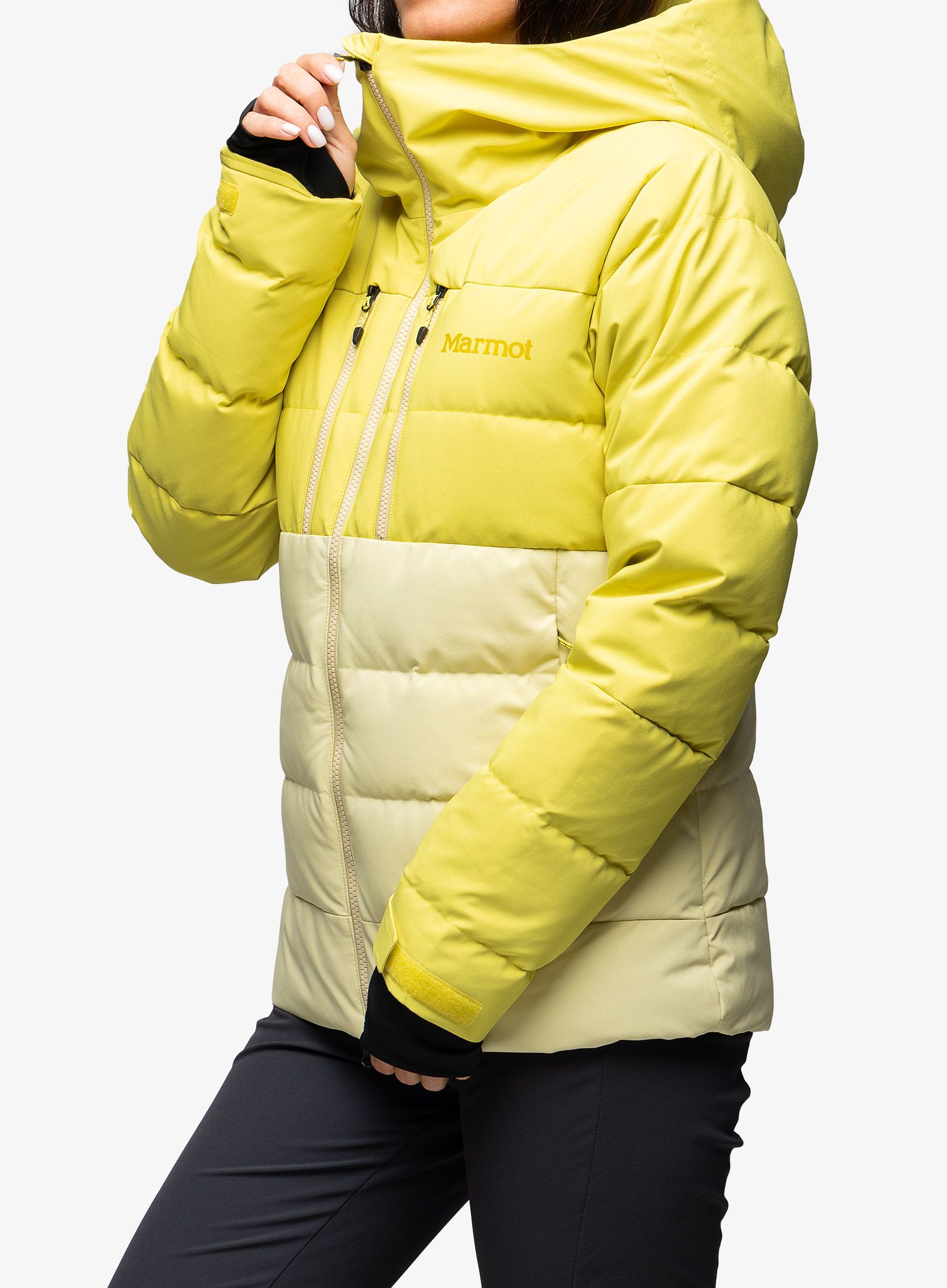 Ženska perjana jakna Marmot Slingshot Jacket - limelight/wheat